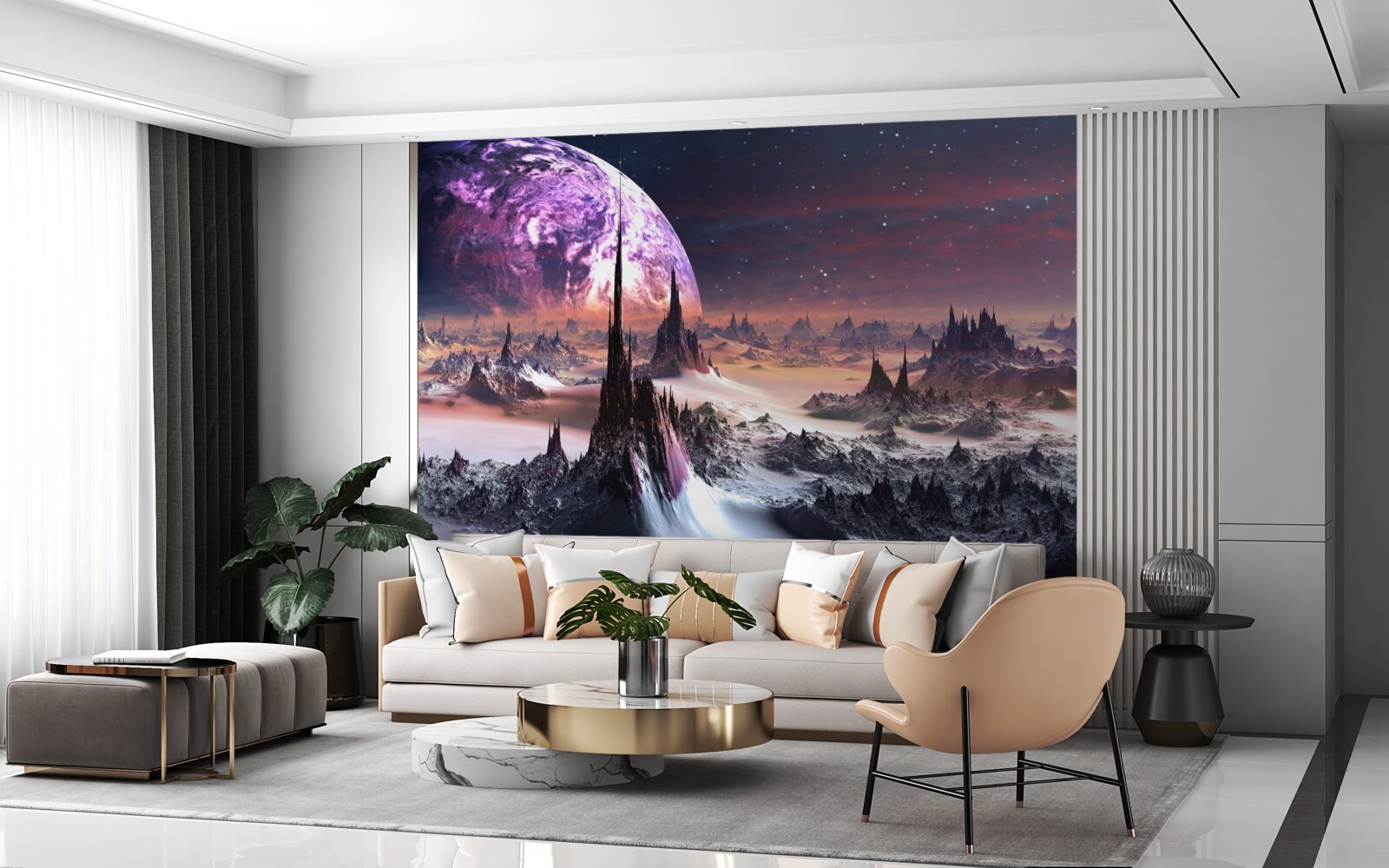 Fototapet peisaj cosmic și univers