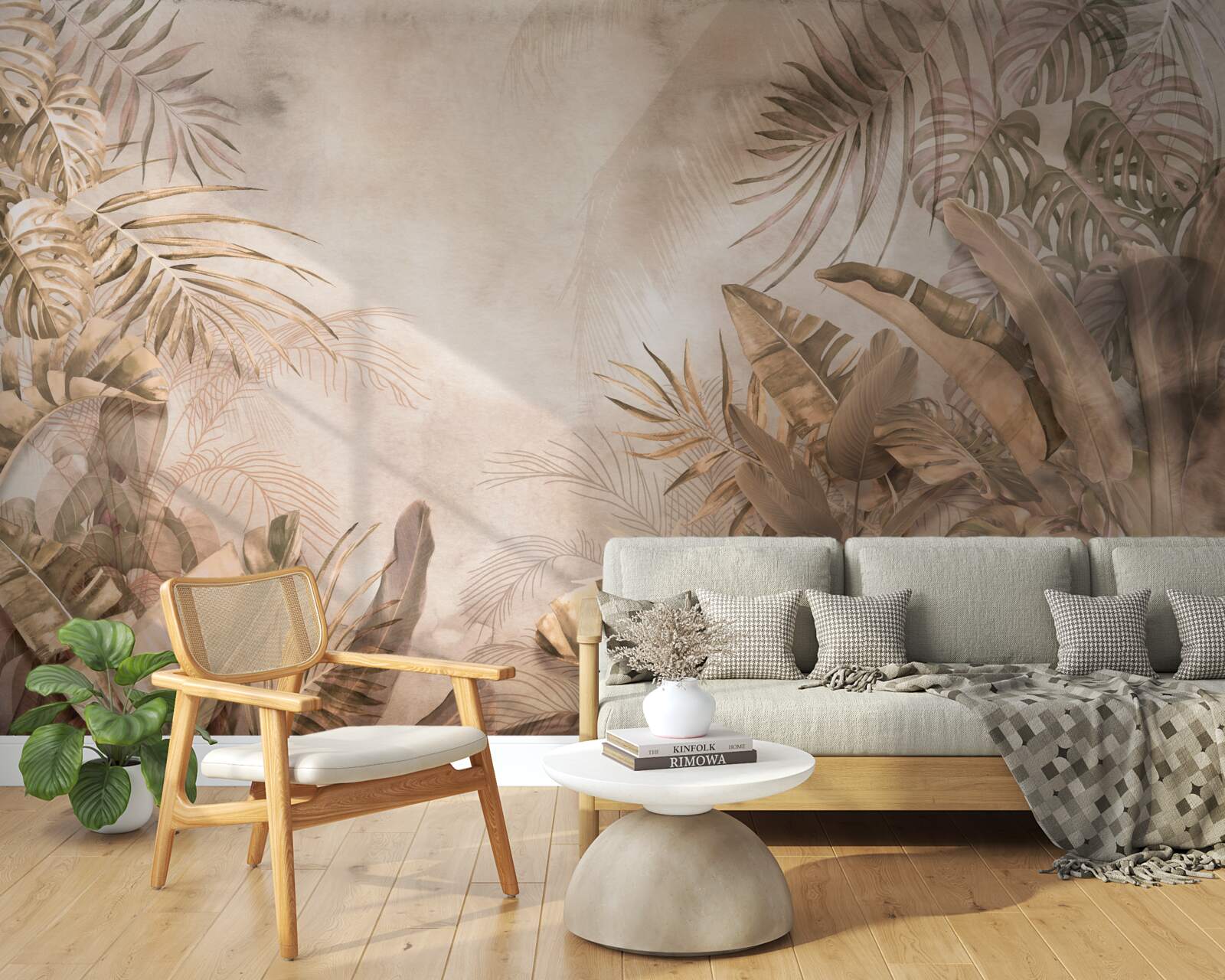 Fototapet monstera și palmierii cresc în pădurile tropicale