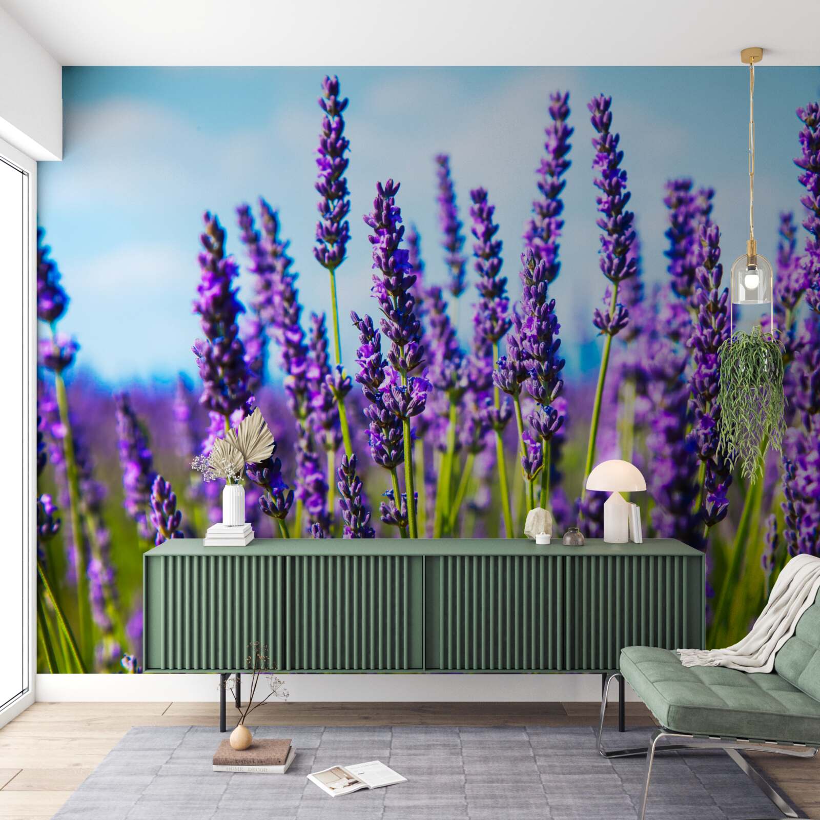 Fototapet lavanda purpurie pe un cer albastru