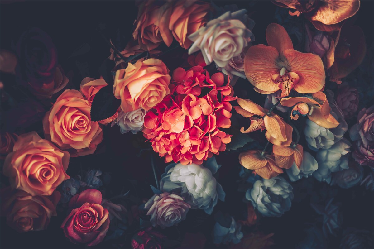 Fototapet aranjament floral de toamnă în stil vintage