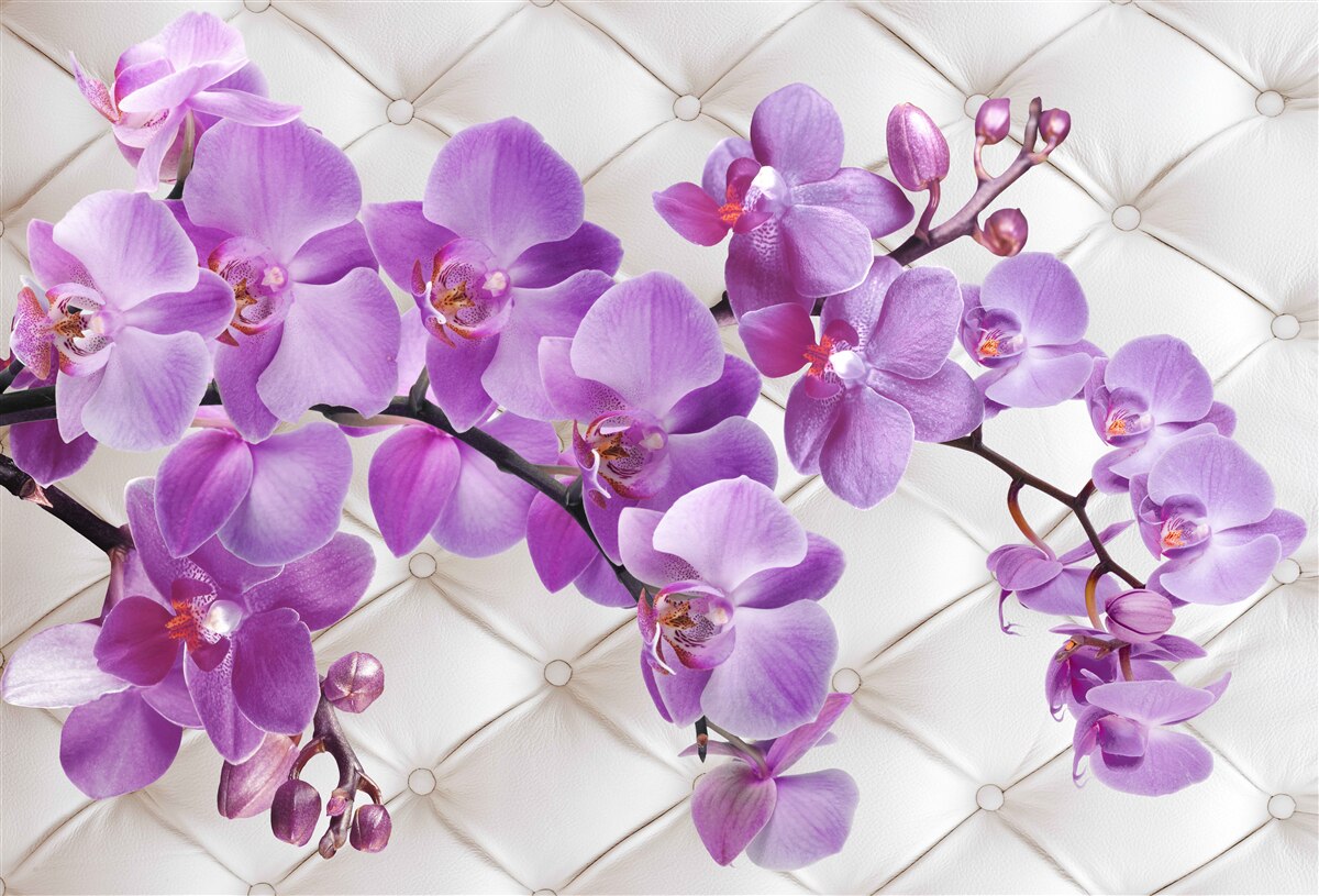 Fototapet textura include ramuri de orhidee liliac