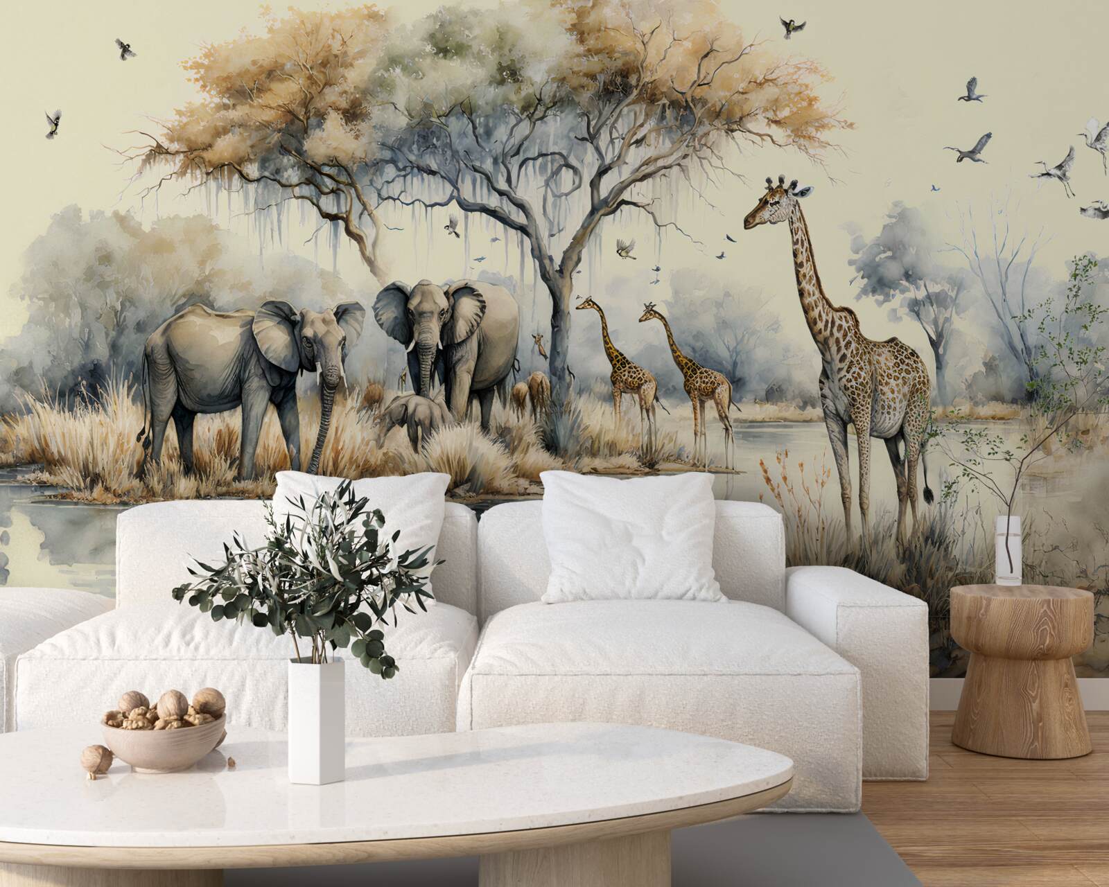 Fototapet animale africane lângă iaz