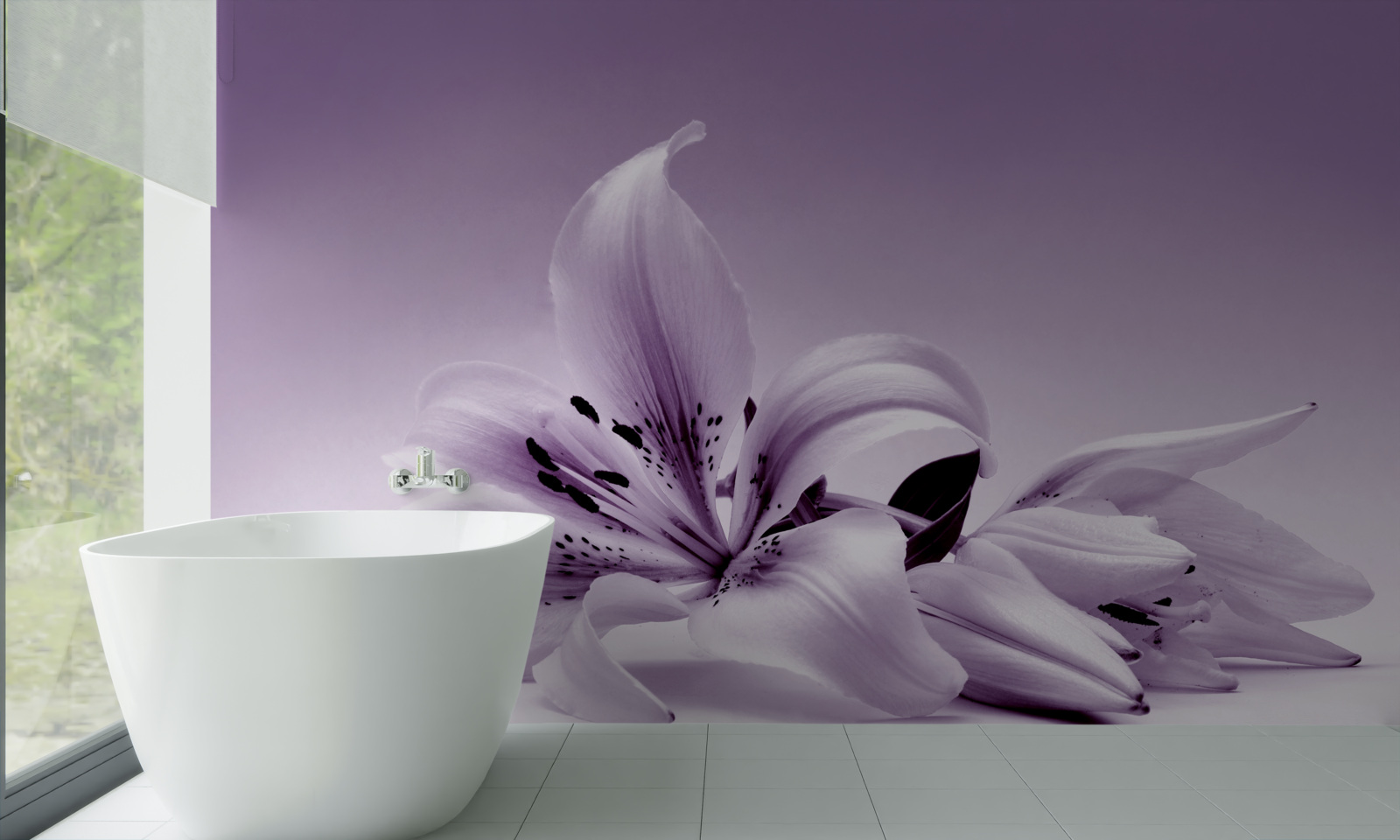 Fototapet violet subtil crin izolat