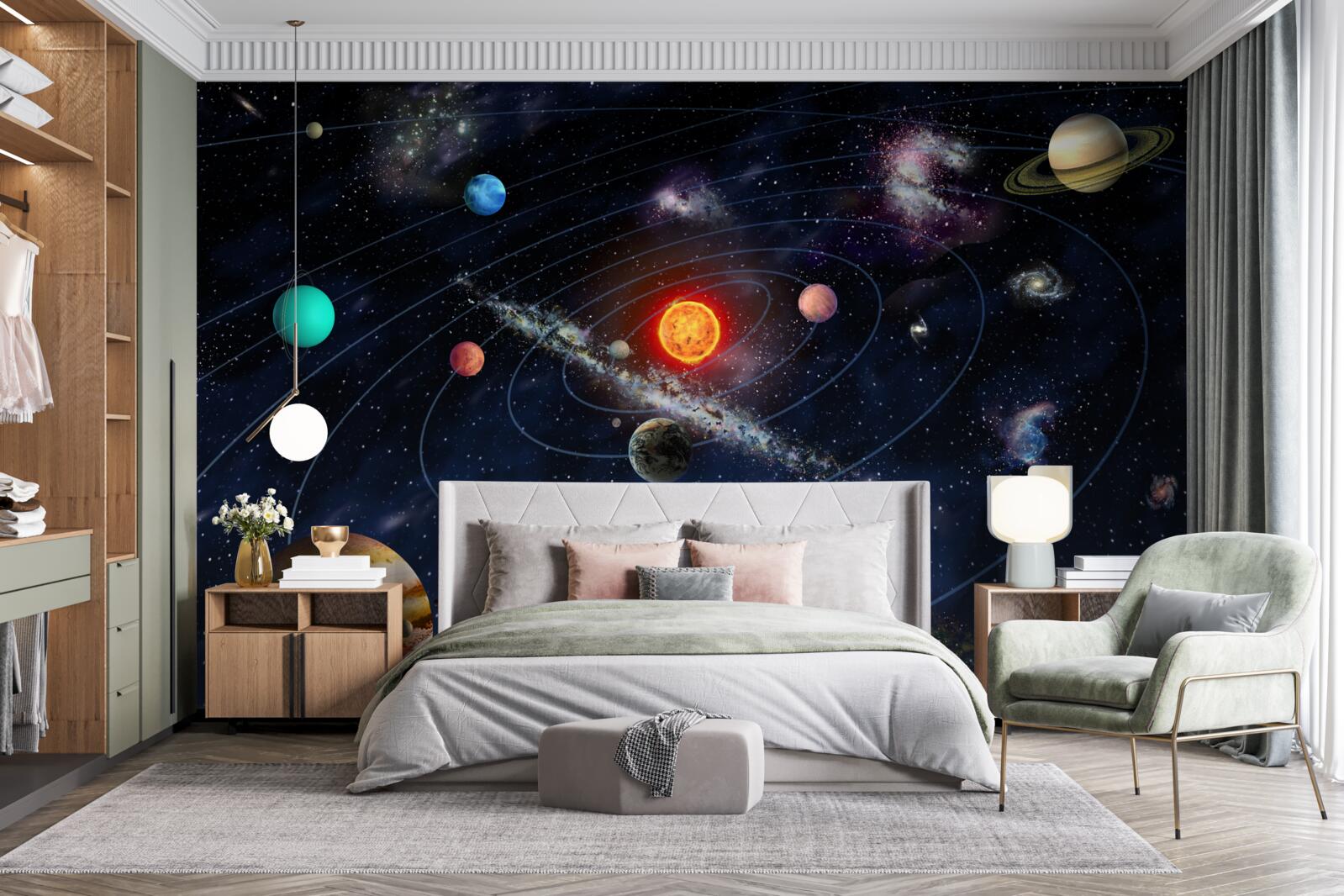 Fototapet Calea planetelor din spațiul galactic