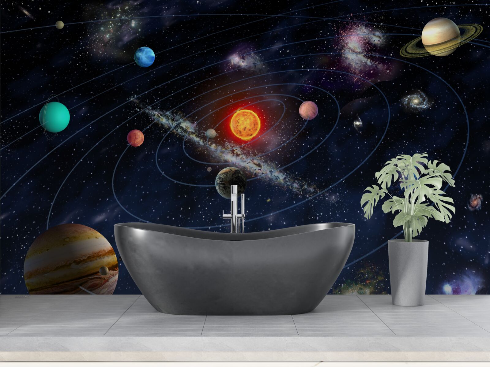 Fototapet Calea planetelor din spațiul galactic