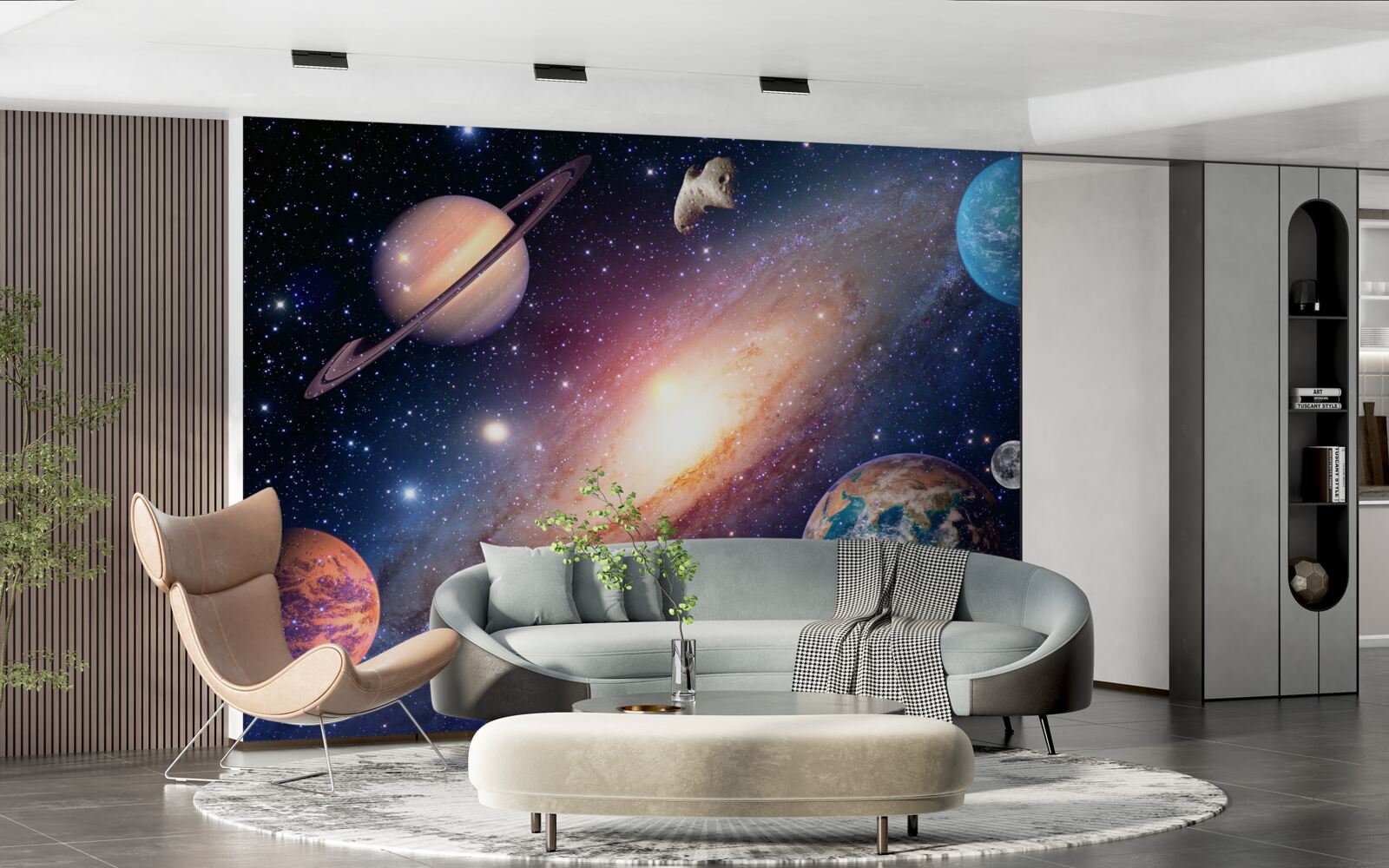 Fototapet sistem planetar în galaxie