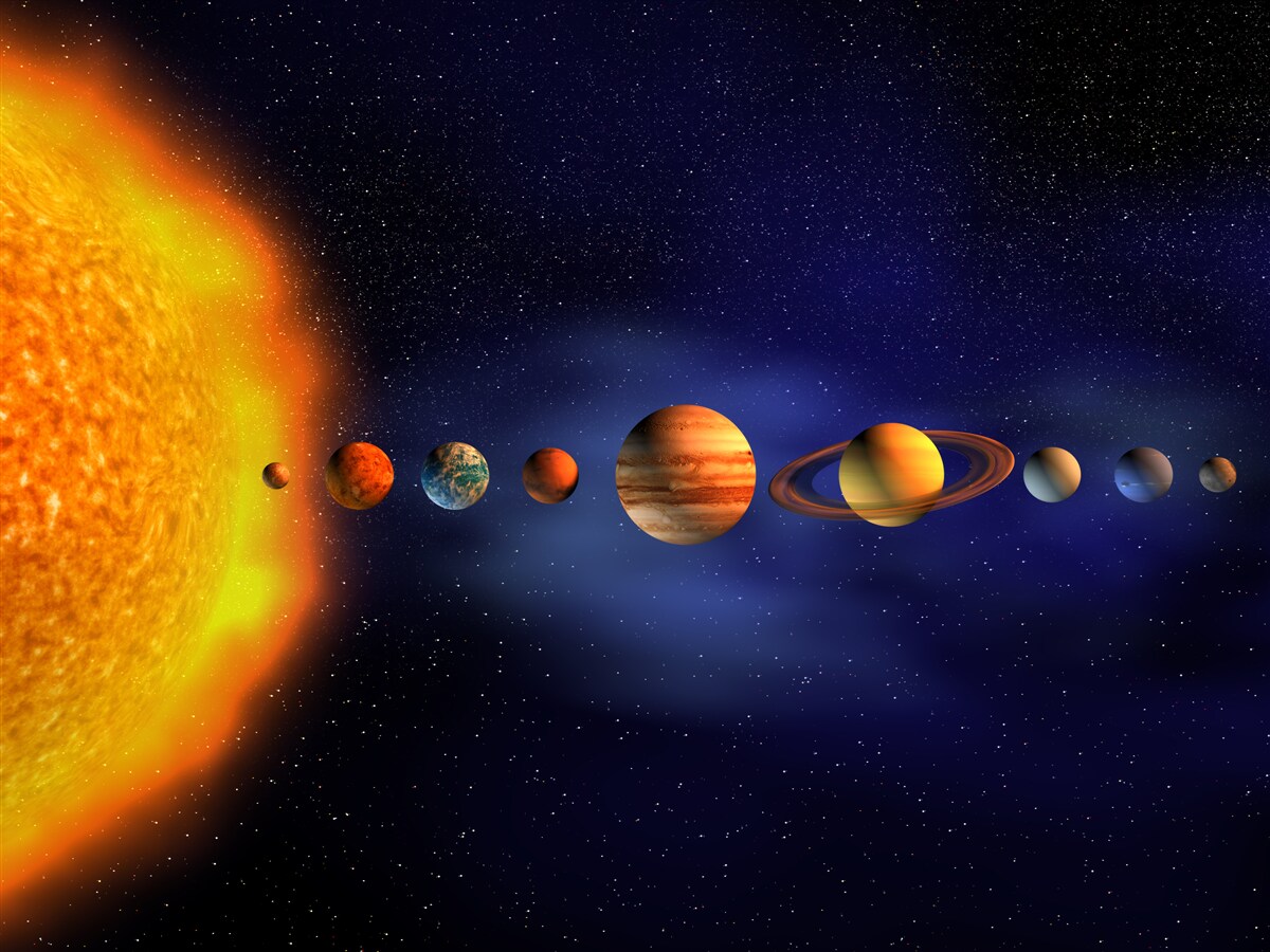 Fototapet Soarele și planetele din galaxia noastră
