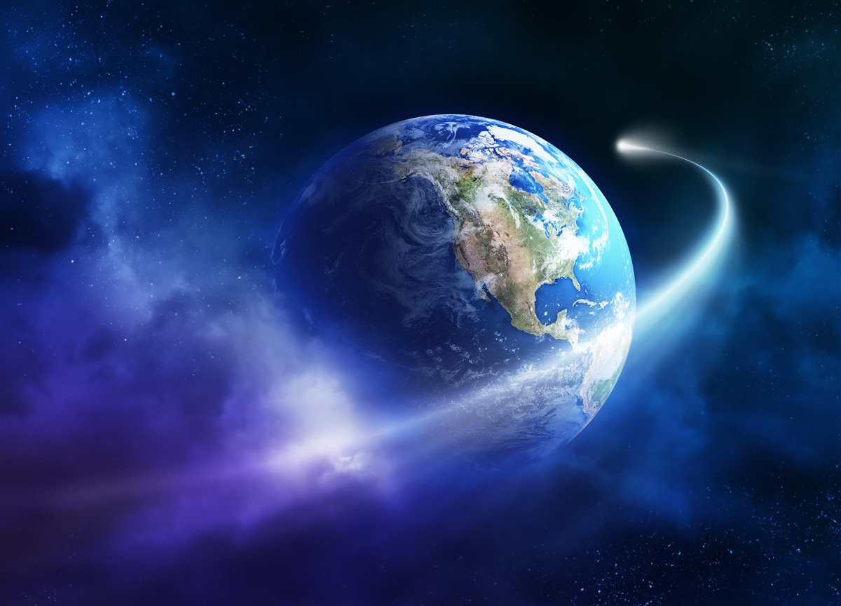 Fototapet Pământul în spațiul infinit al universului