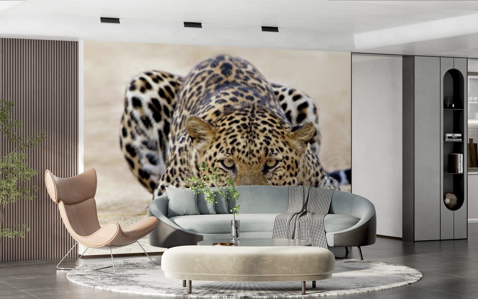 Fototapet leopard de așteptare cu piele pestriță