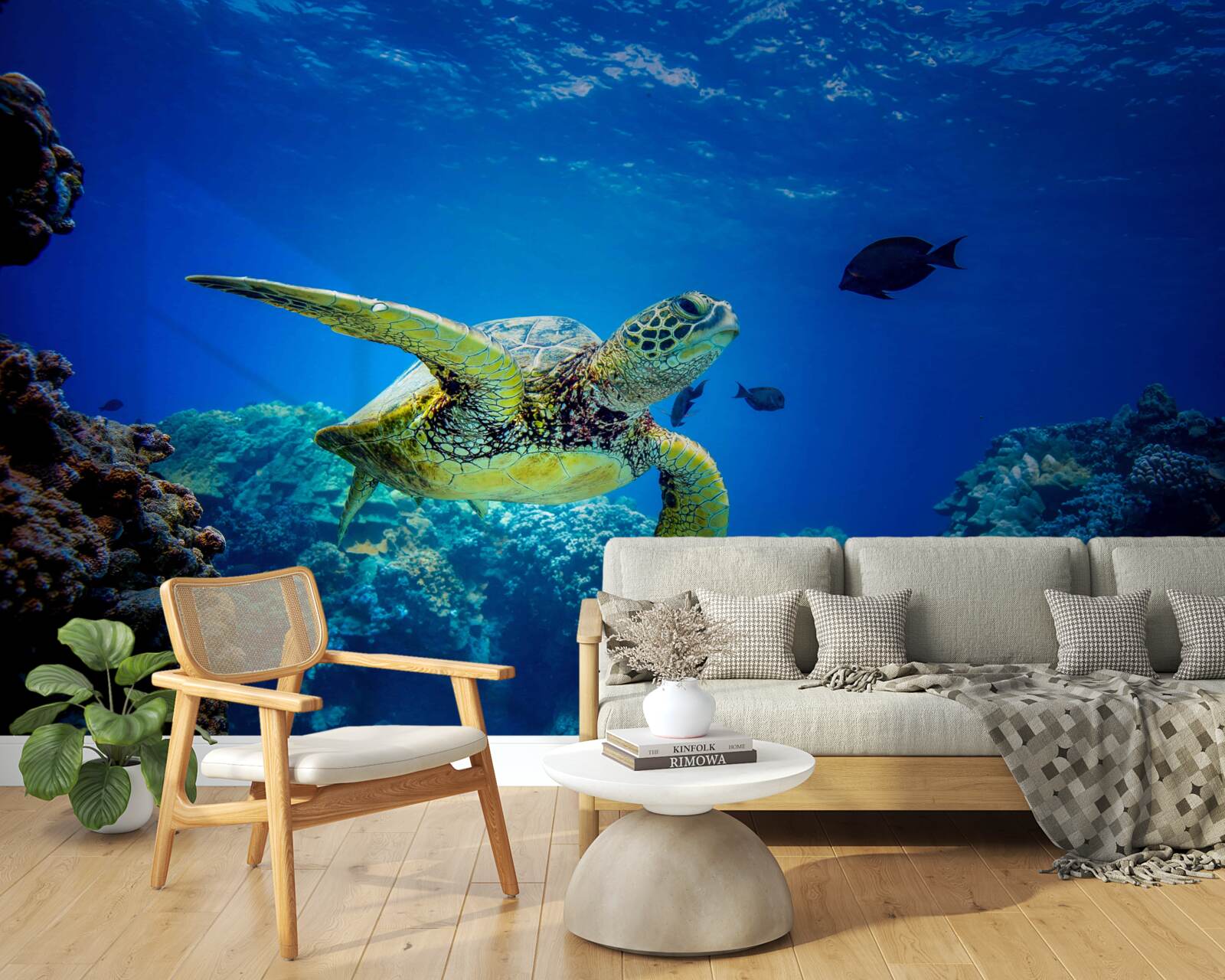 Fototapet țestoasa de mare verde înoată în ocean
