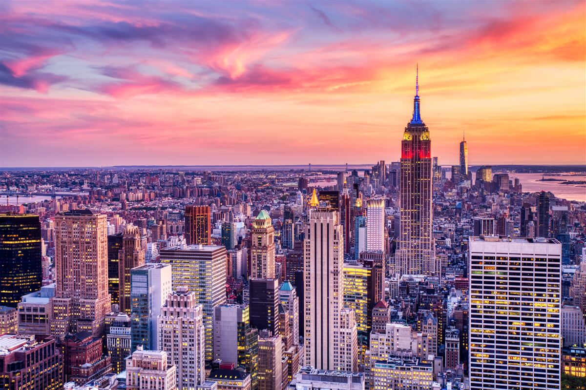 Fototapet răsărit de soare în new york