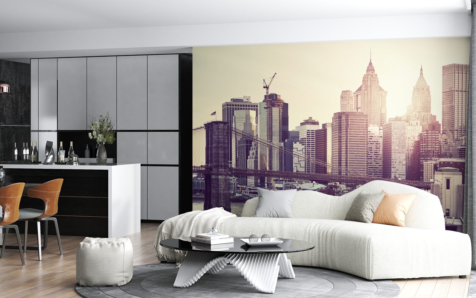 Fototapet linia de orizont fascinantă a Manhattanului