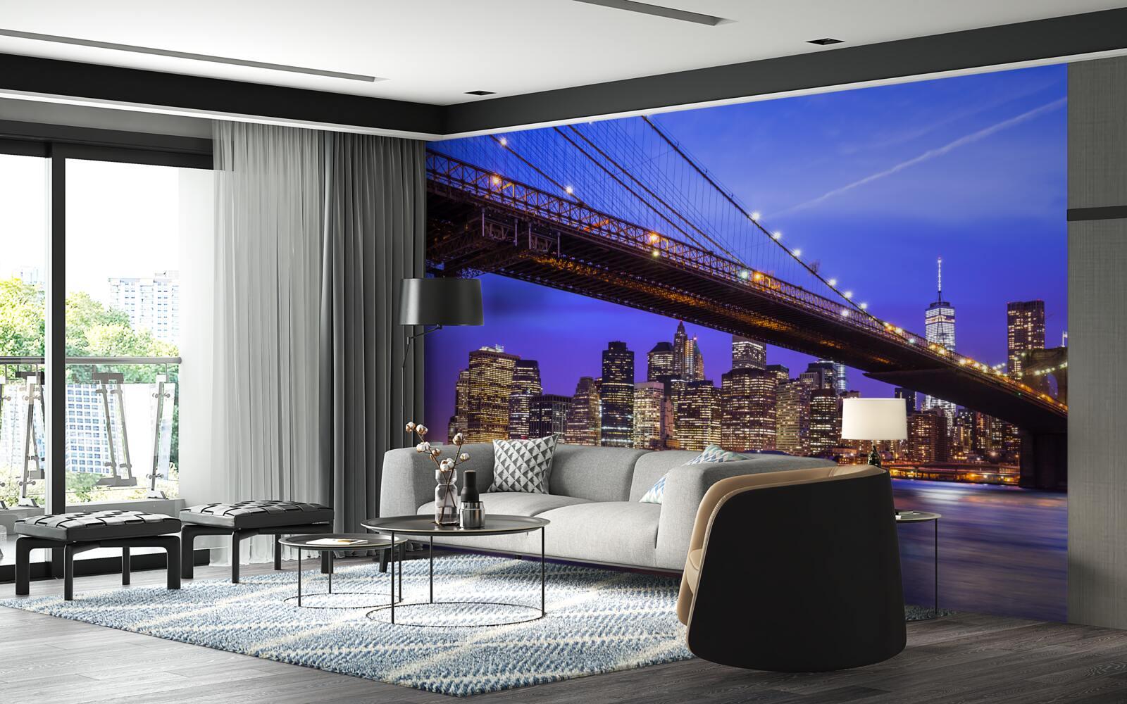Fototapet vedere de jos a podului brooklyn