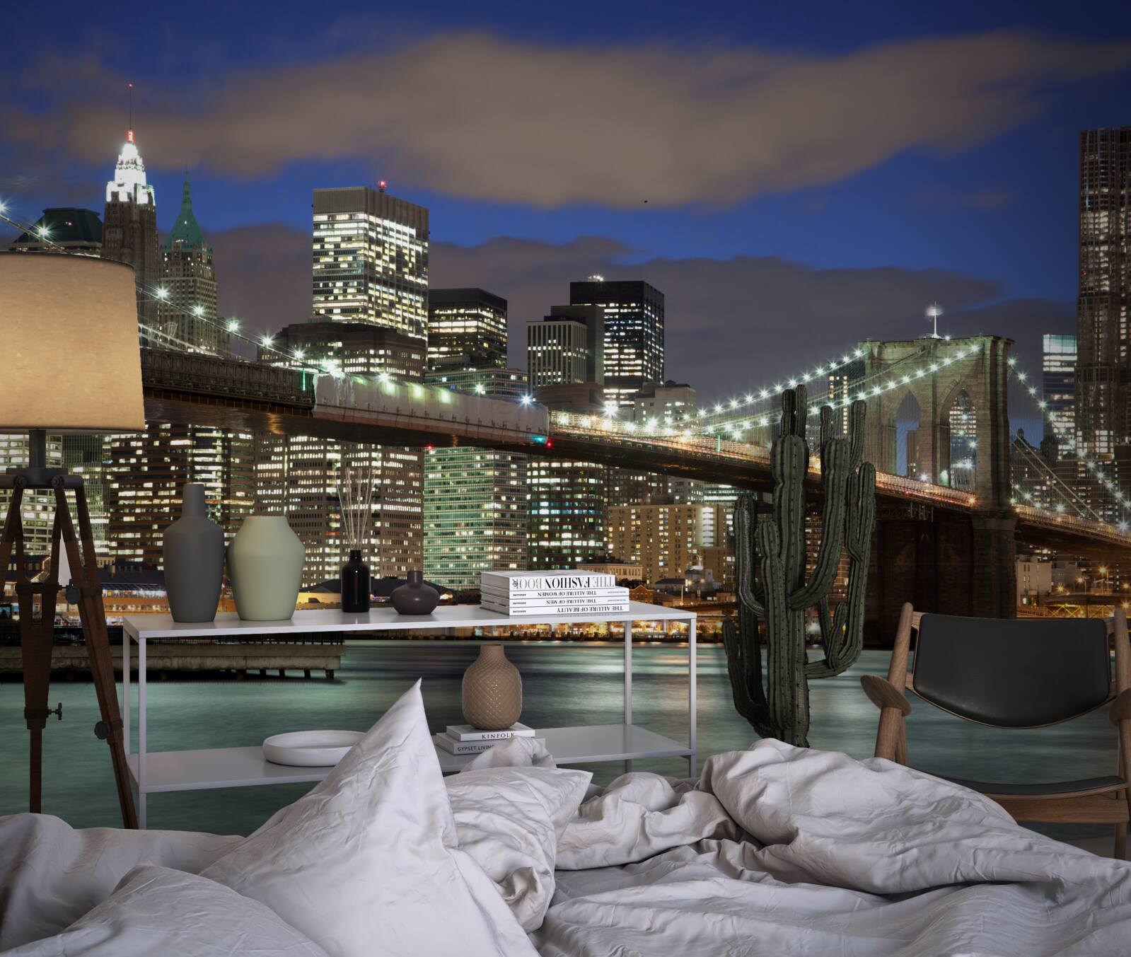 Fototapet podul brooklyn este scăldat în lumină