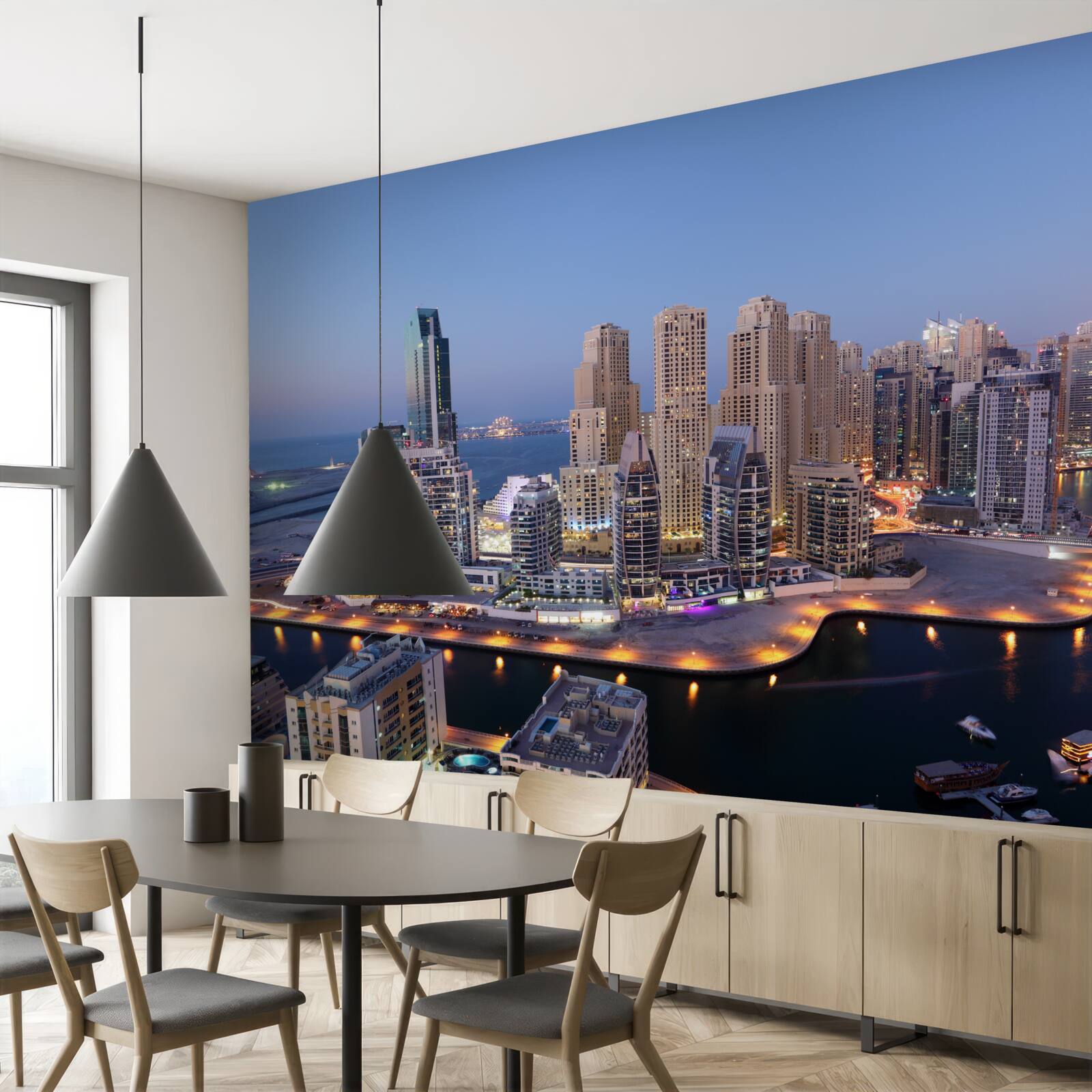 Fototapet apus de soare peste dubai