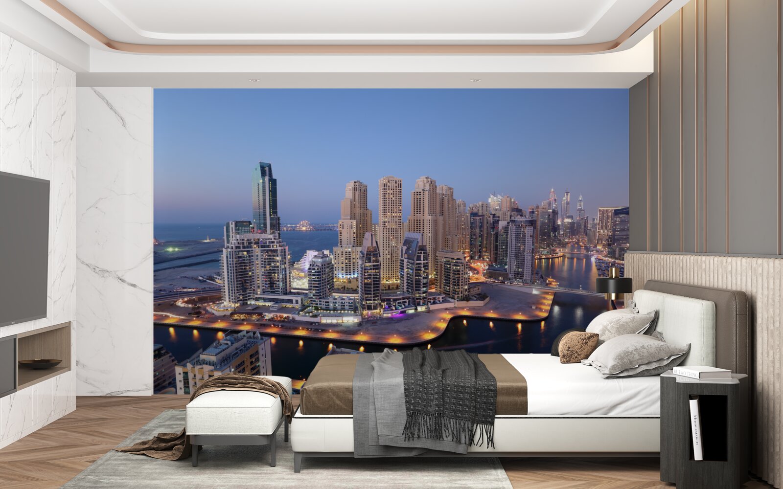 Fototapet apus de soare peste dubai