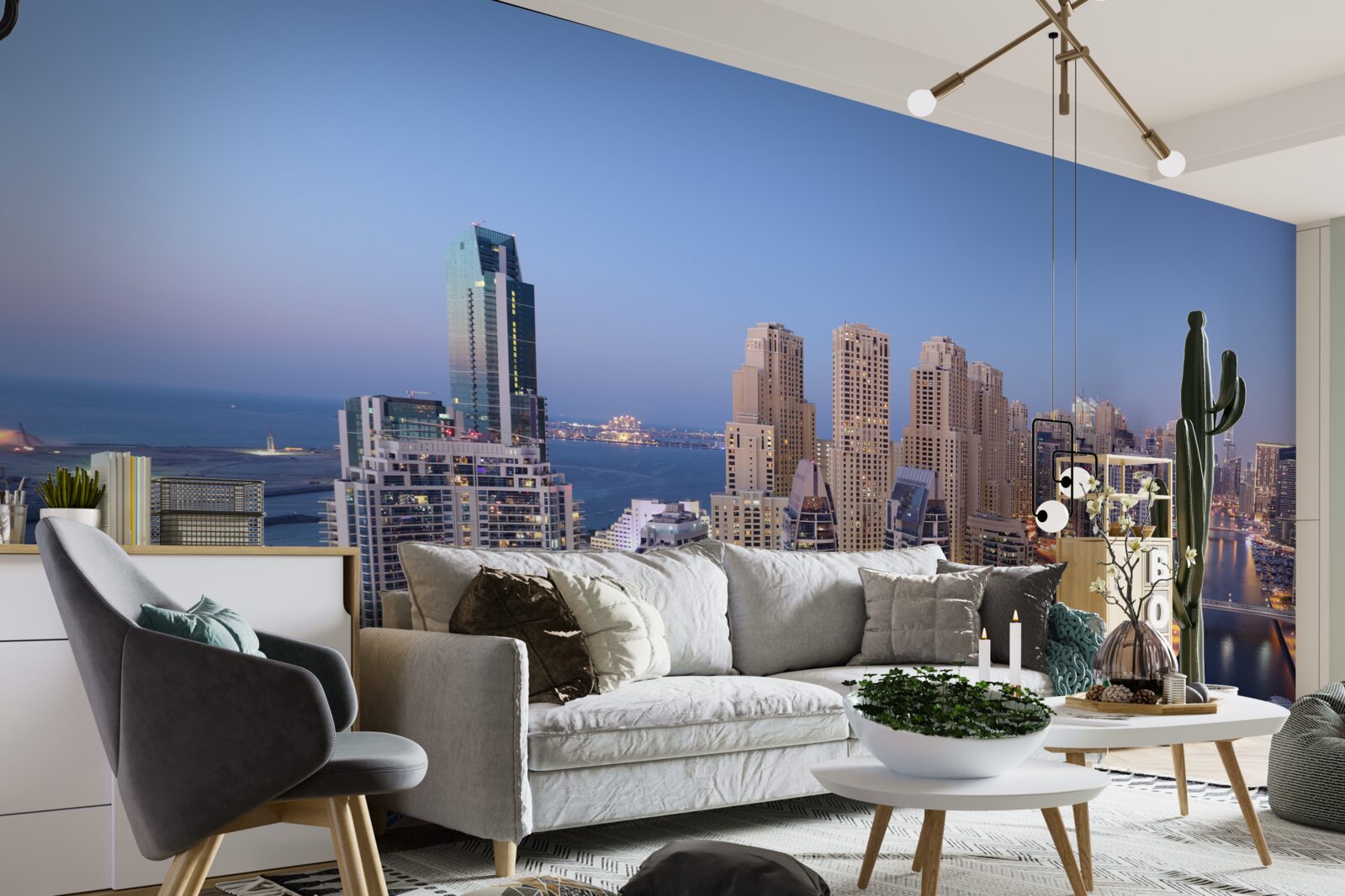 Fototapet apus de soare peste dubai