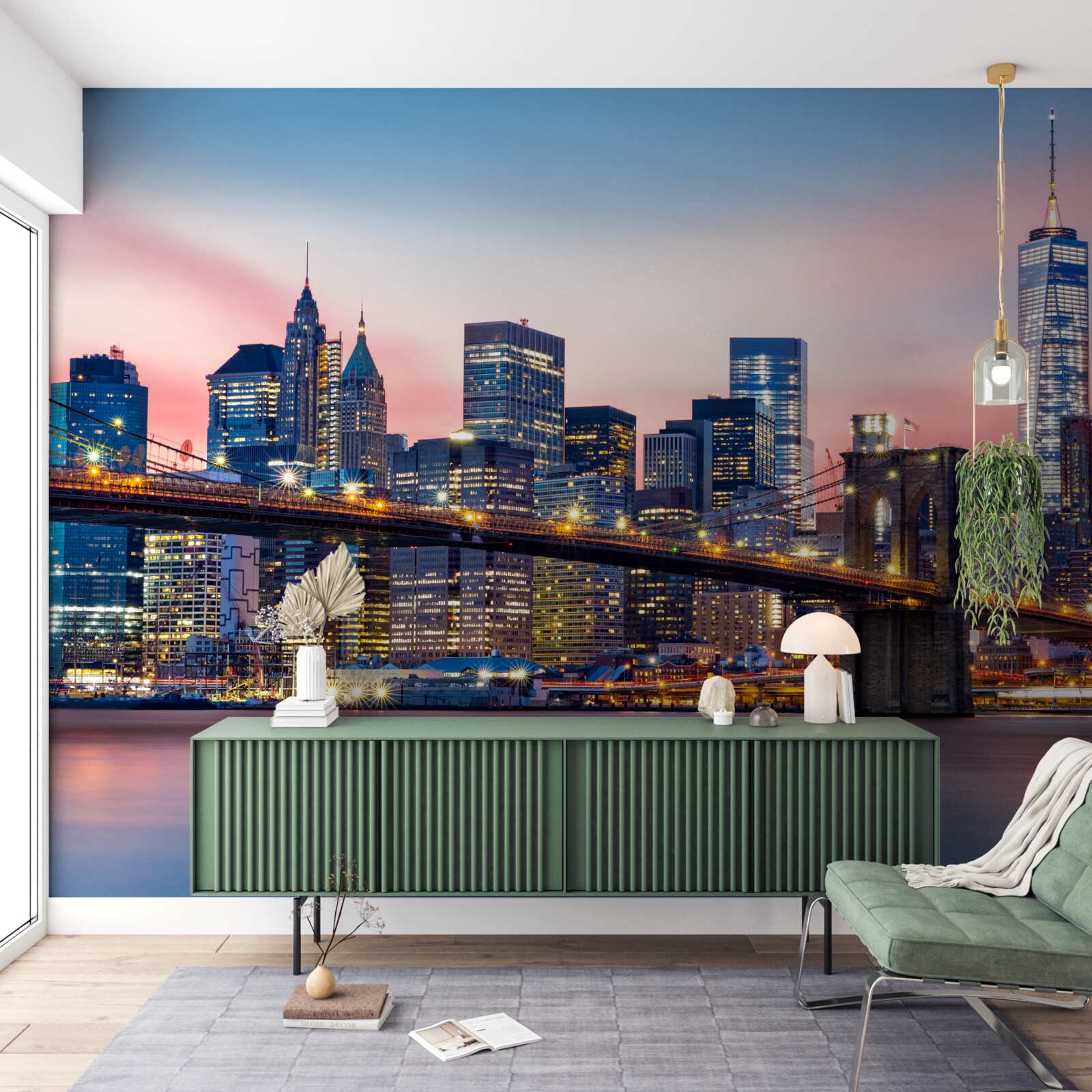 Fototapet podul brooklyn noaptea în new york