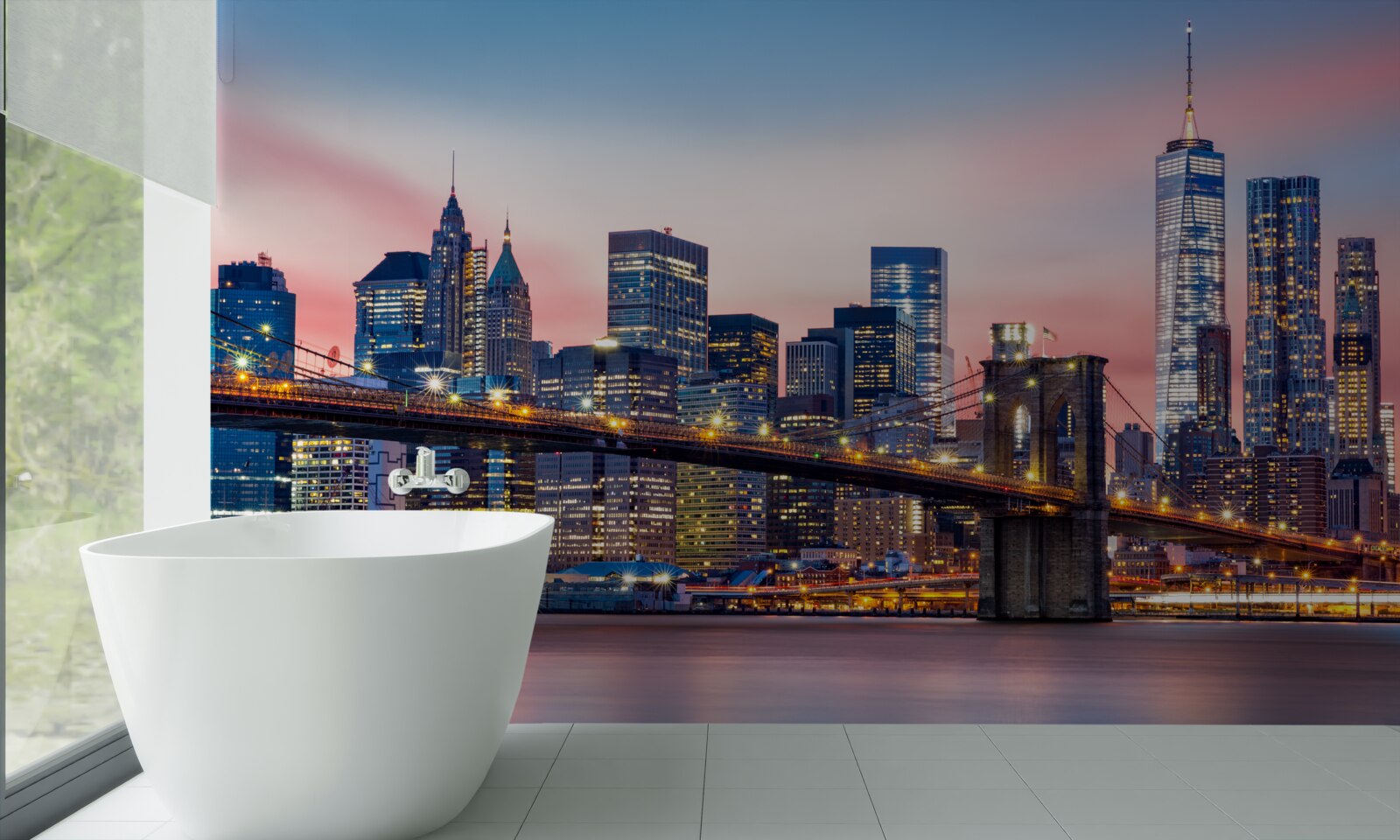 Fototapet podul brooklyn noaptea în new york