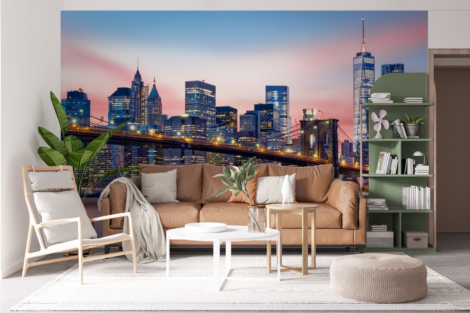 Fototapet podul brooklyn noaptea în new york