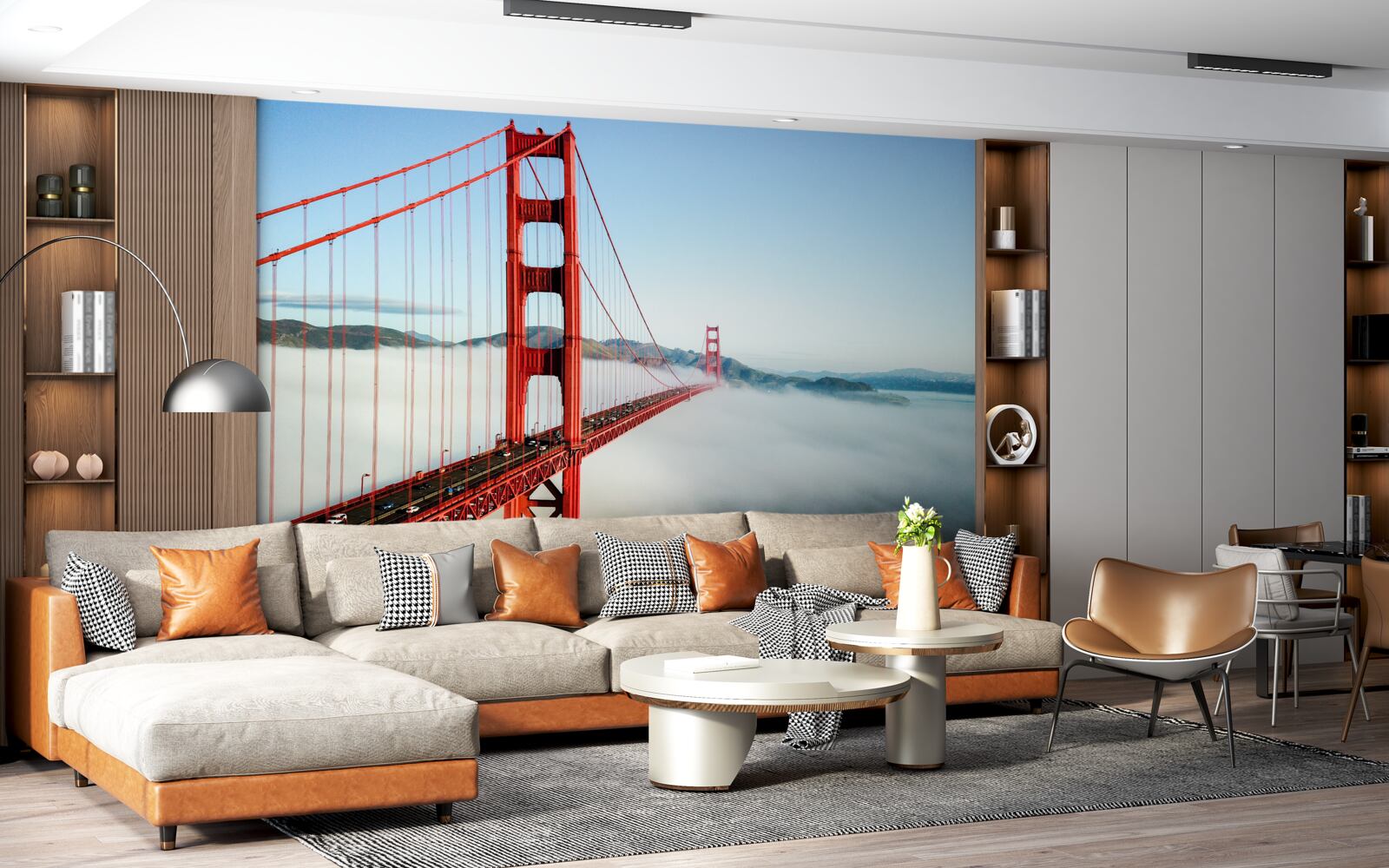 Fototapet ceața învăluie podul Golden Gate