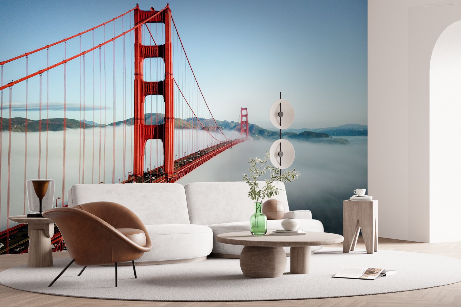 Fototapet ceața învăluie podul Golden Gate