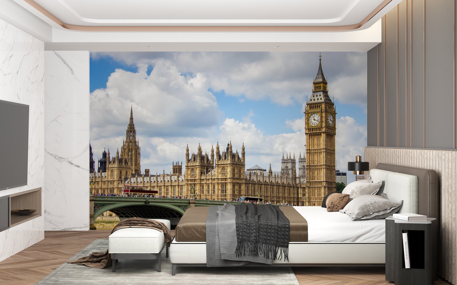 Fototapet panorama de Big Ben și clădirile Parlamentului