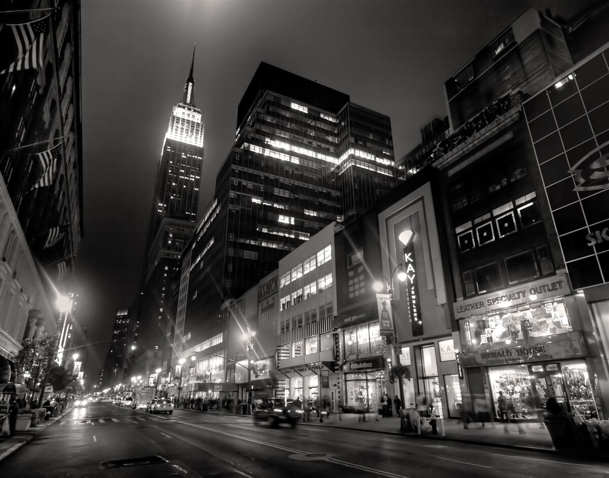 Fototapet megapolis avenue w nocy