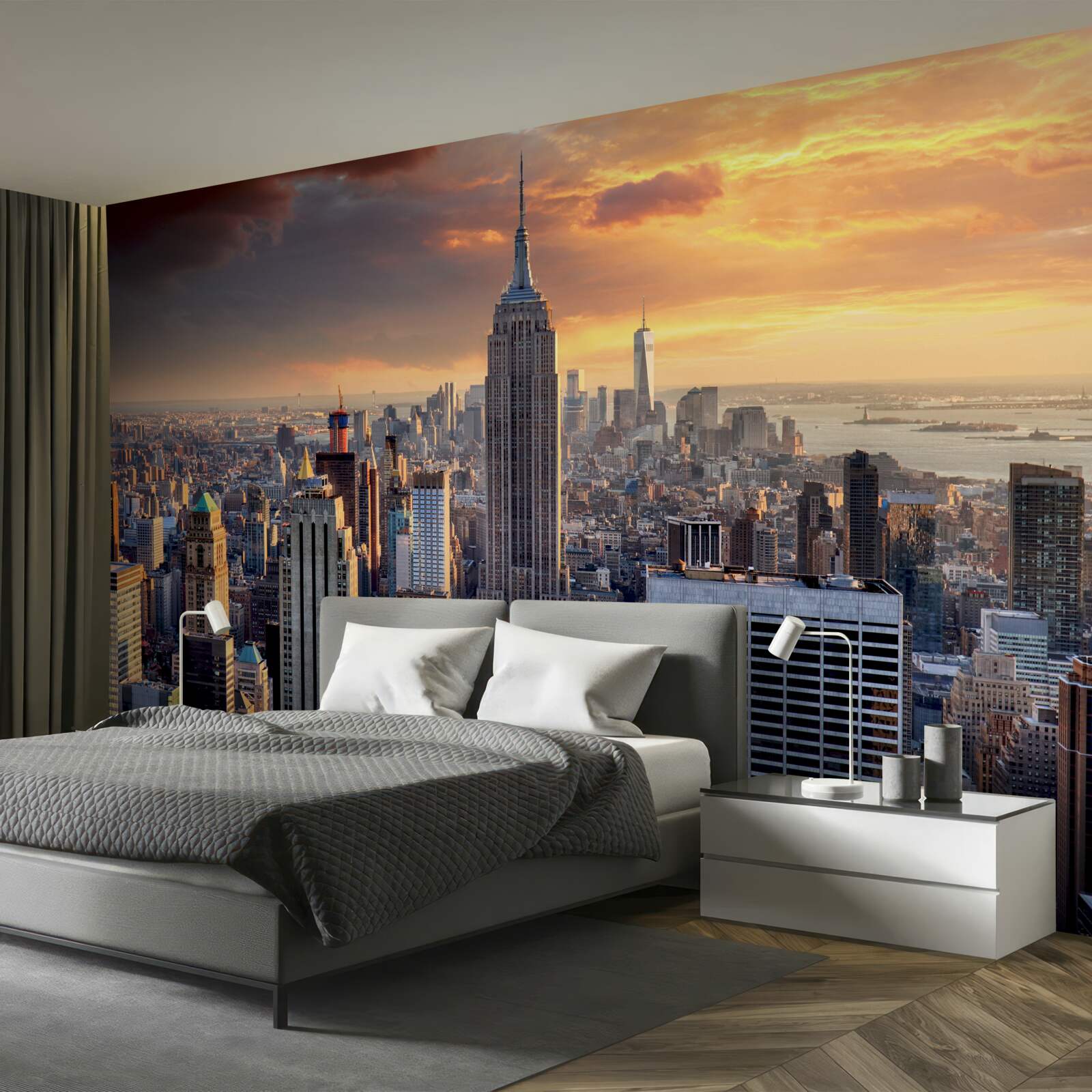 Fototapet soarele apune peste new york