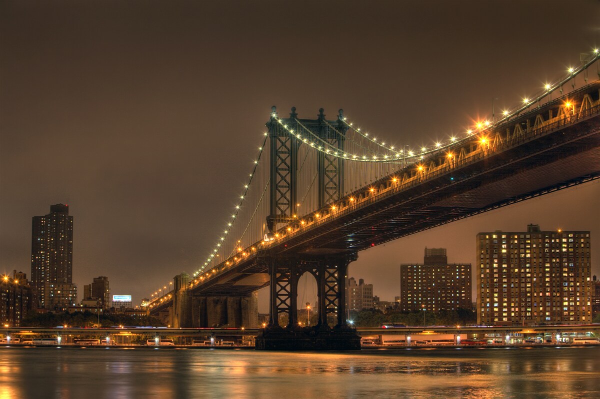 Fototapet podul brooklyn seara