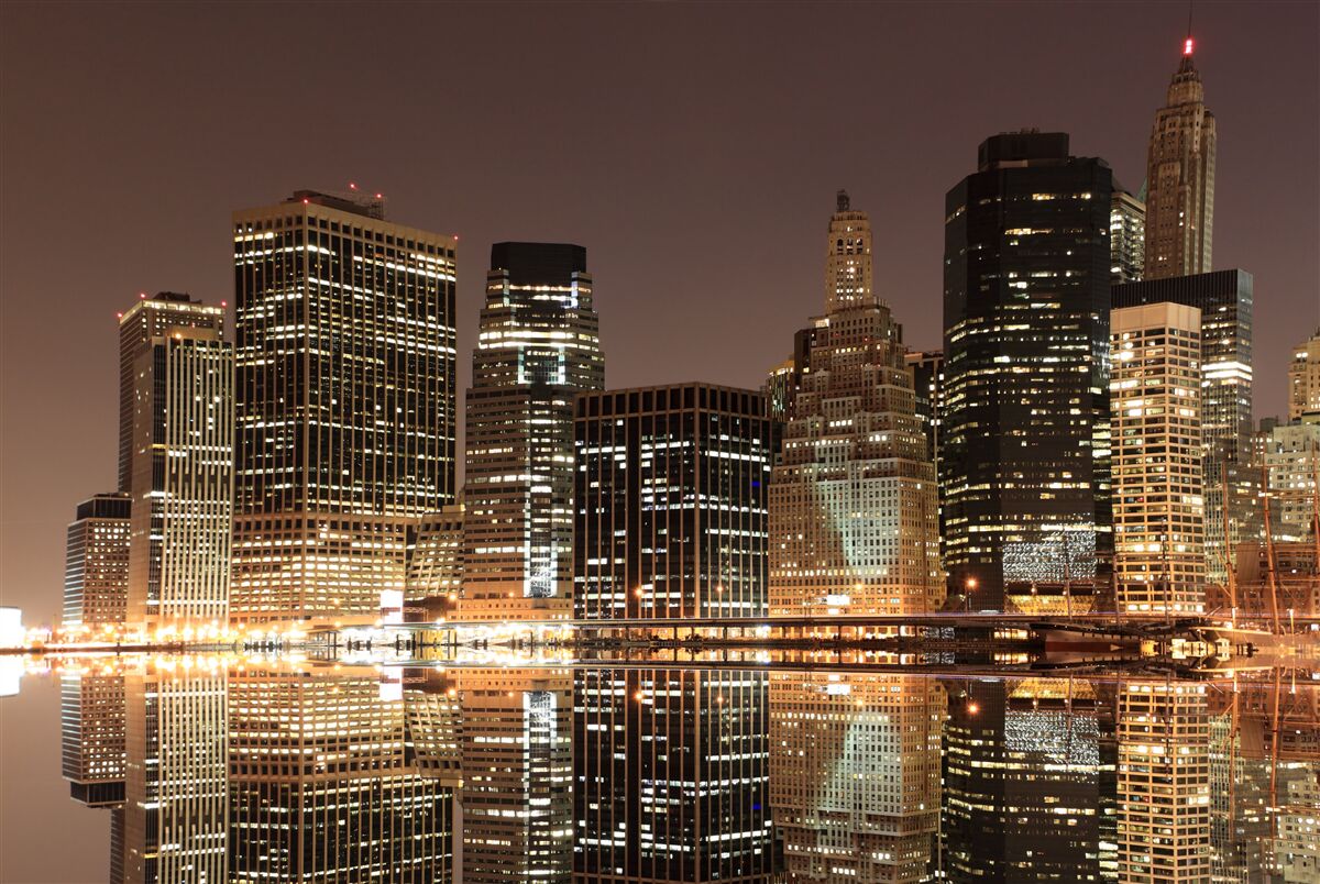 Fototapet luminile din new york noaptea pe străzi