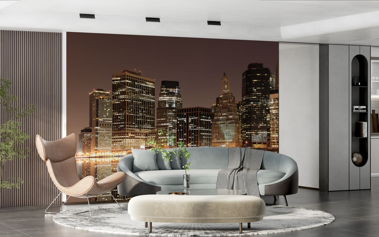 Fototapet luminile din new york noaptea pe străzi
