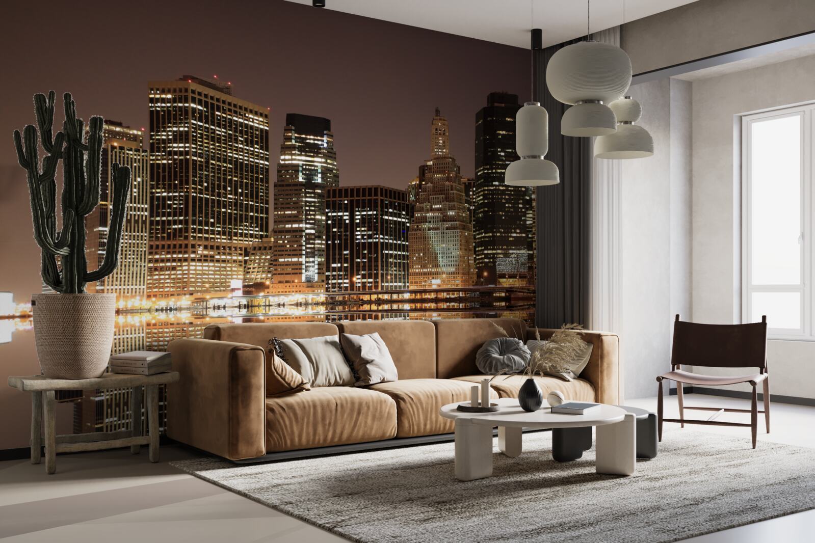 Fototapet luminile din new york noaptea pe străzi