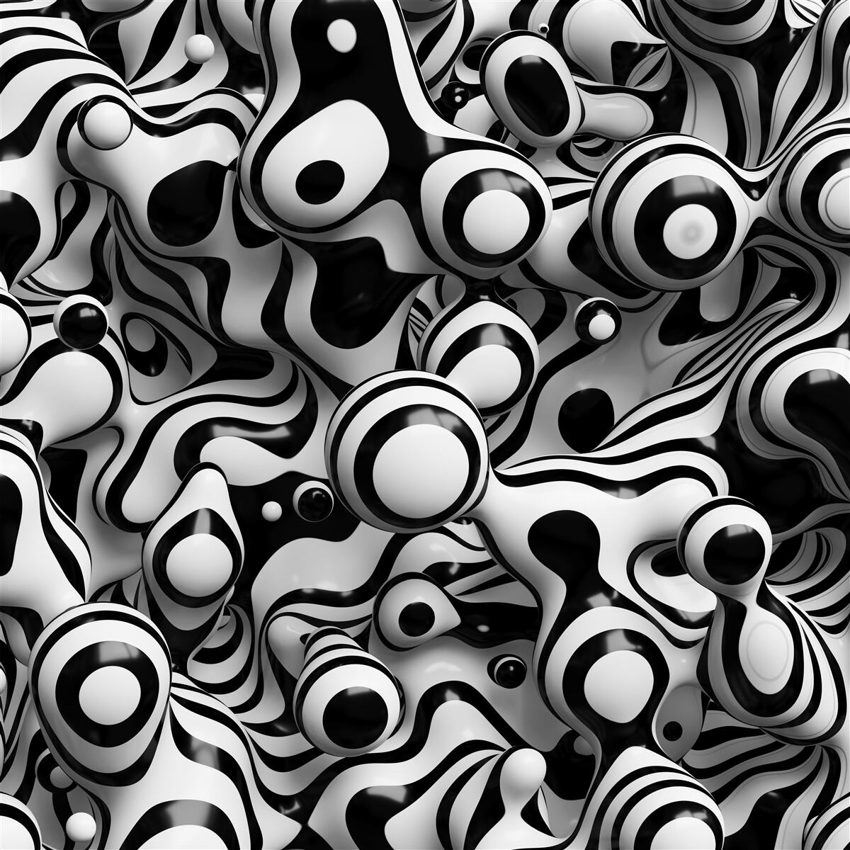 Fototapet abstracție într-o paletă alb-negru