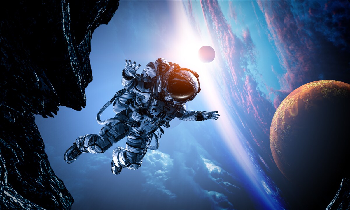 Fototapet astronaut în univers