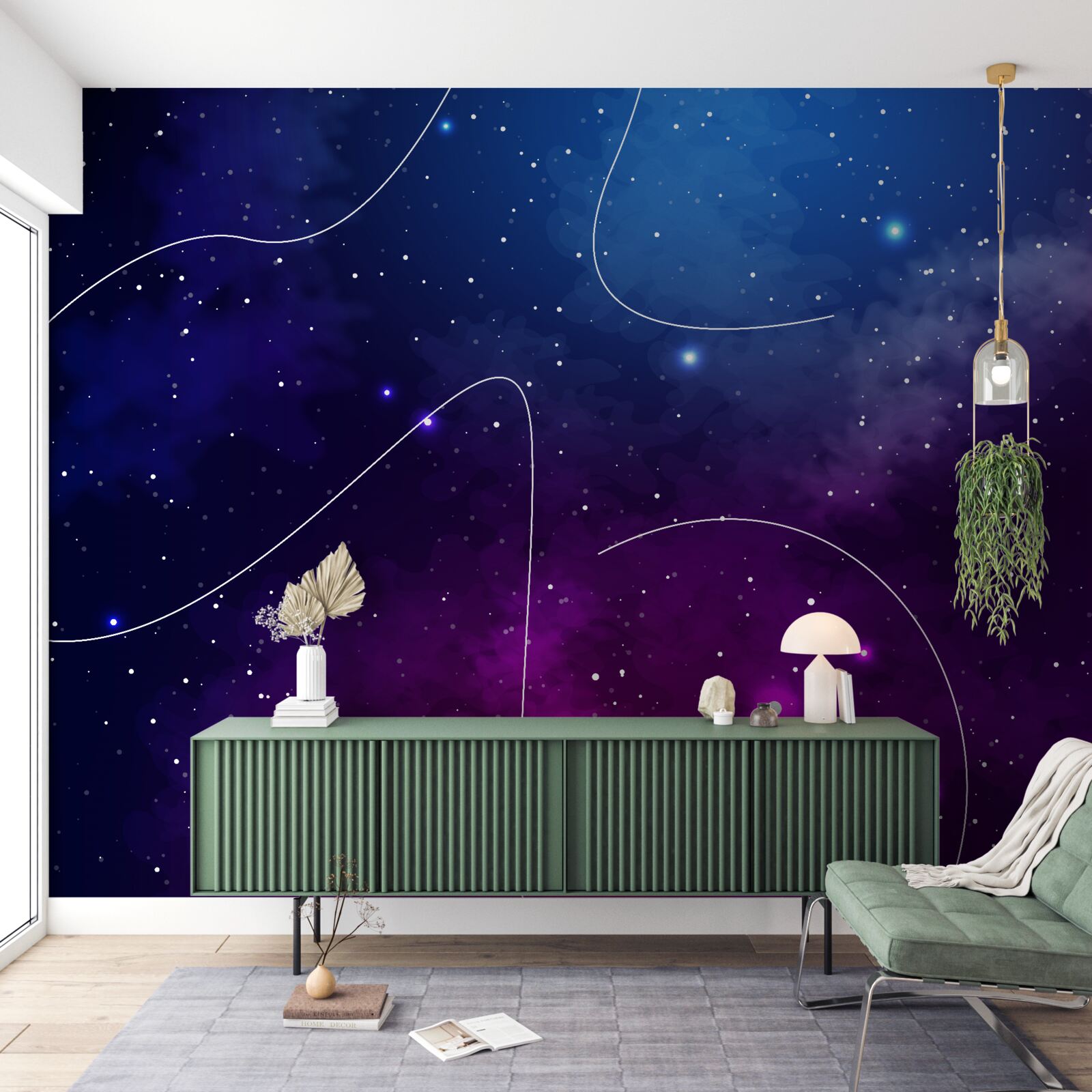 Fototapet noapte cufundată în întuneric cosmic