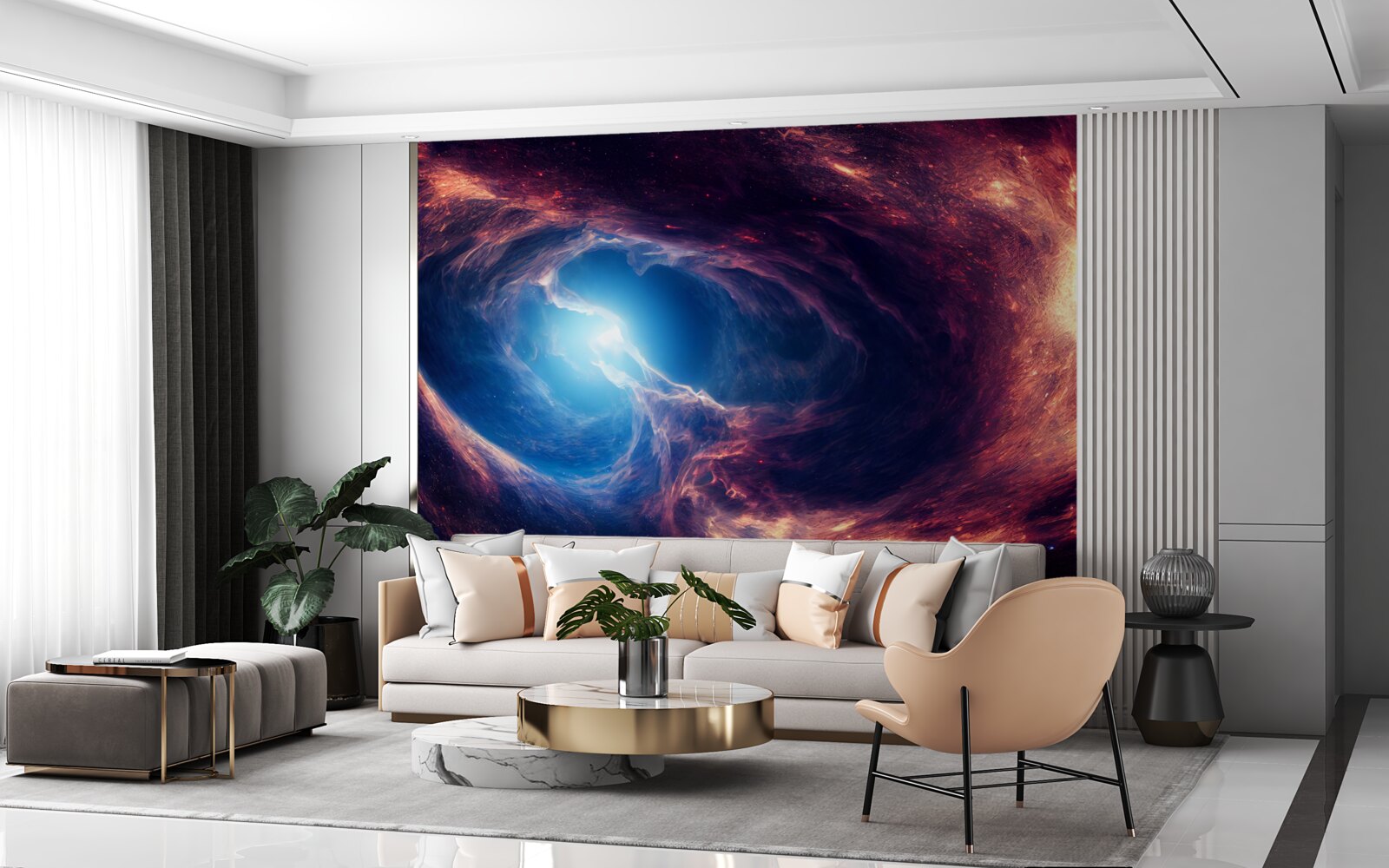 Fototapet nebuloasele și sistemul cosmic