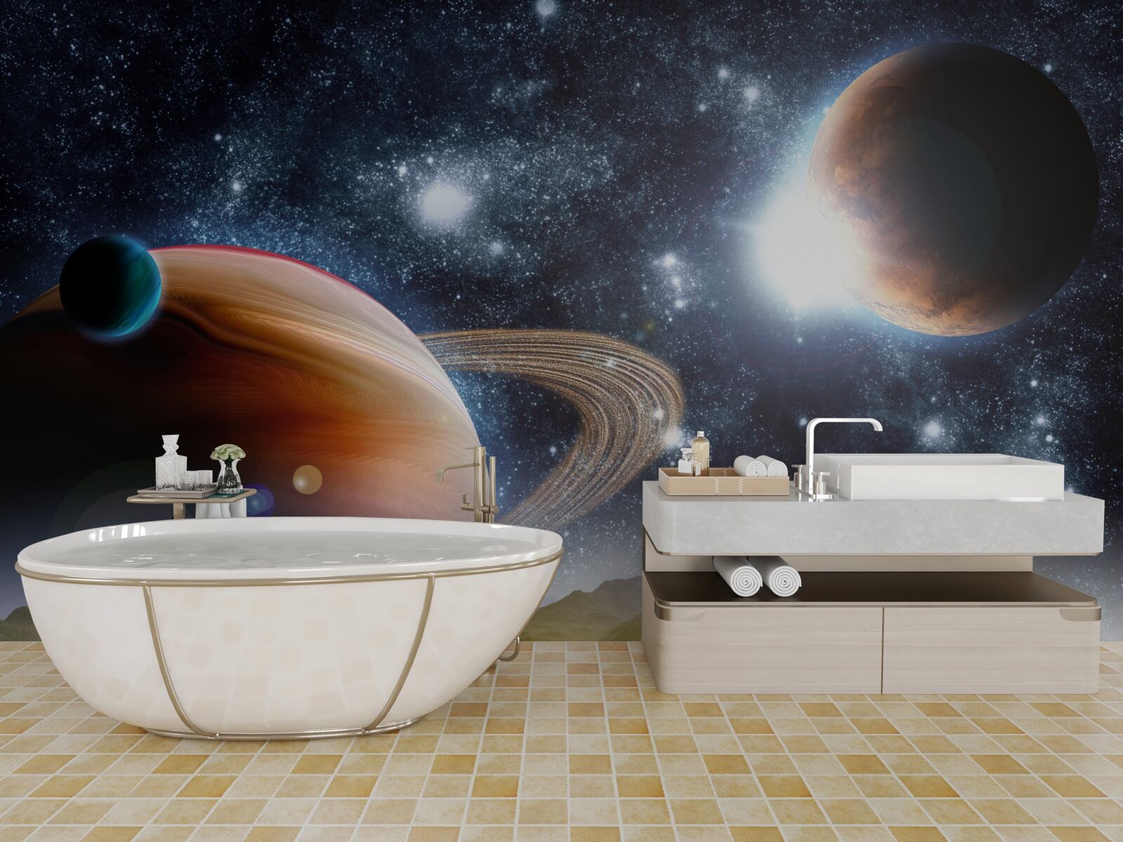 Fototapet spațiu planete