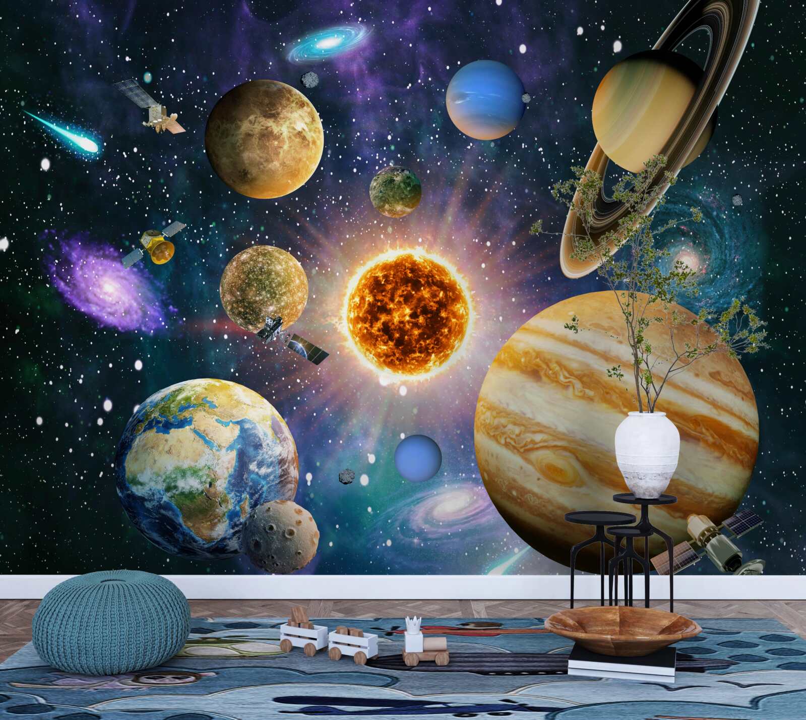 Fototapet formele și nuanțele planetelor sunt diverse