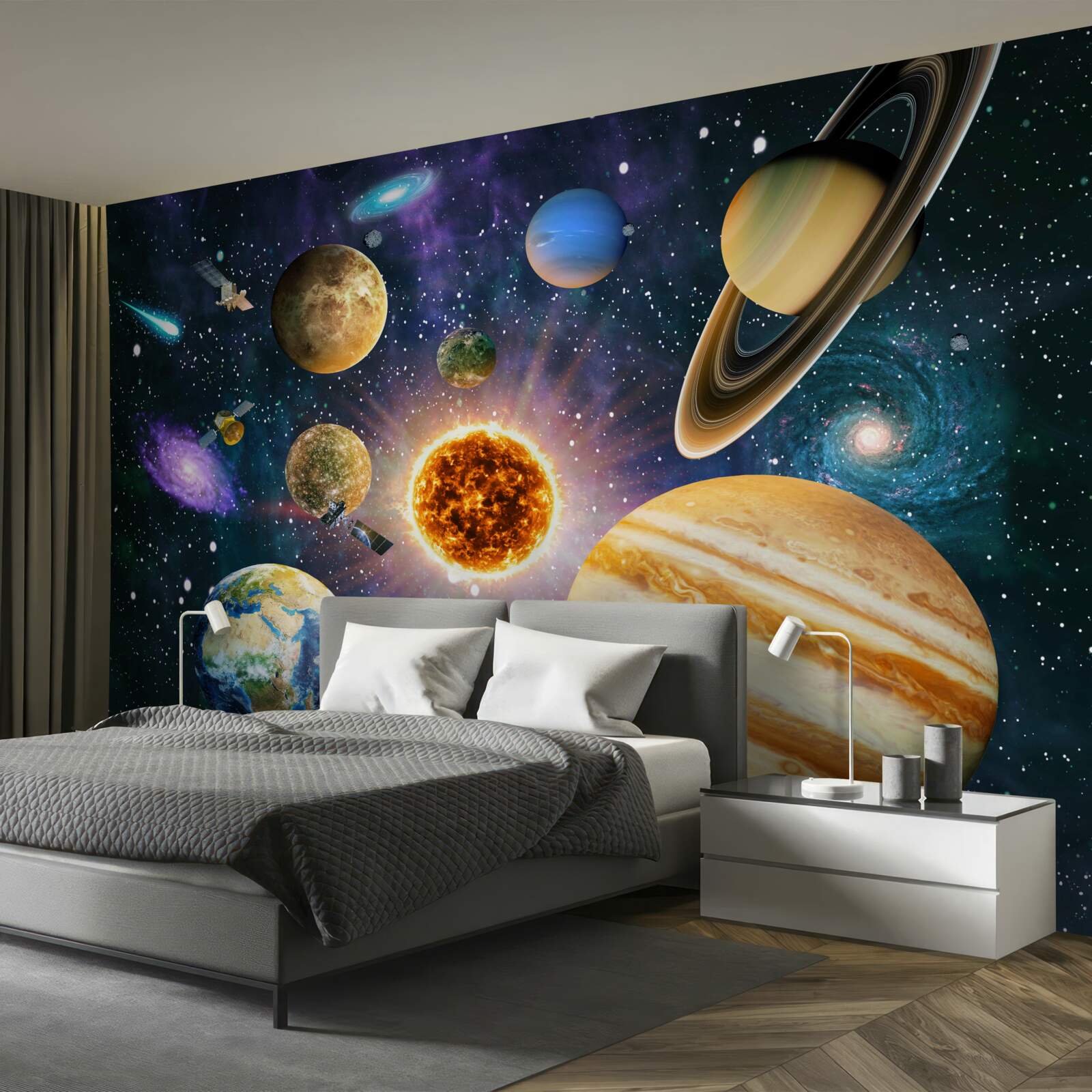 Fototapet formele și nuanțele planetelor sunt diverse