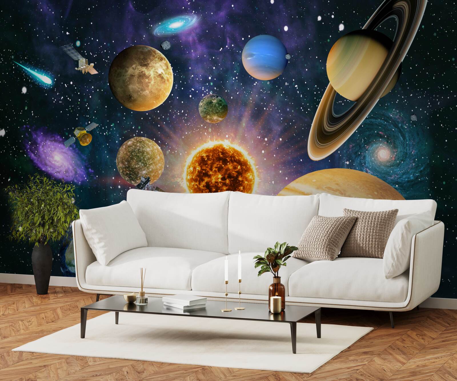 Fototapet formele și nuanțele planetelor sunt diverse