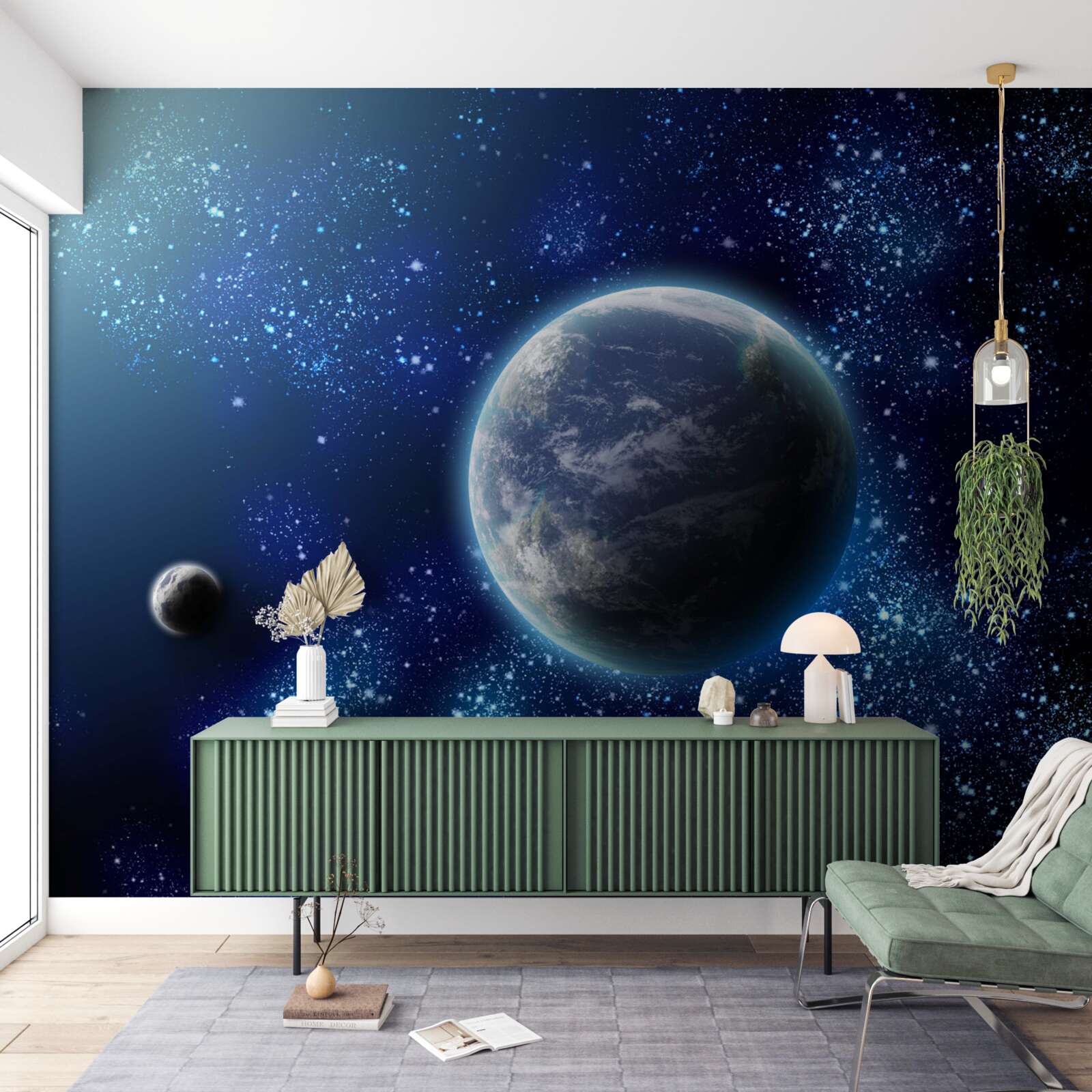 Fototapet spațiul ca fundal pentru planetă