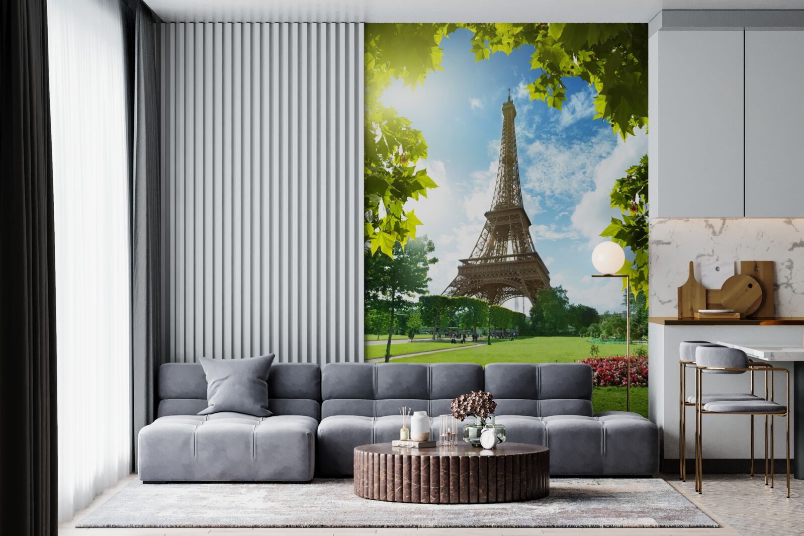 Fototapet panoramă uluitoare a turnului eiffel