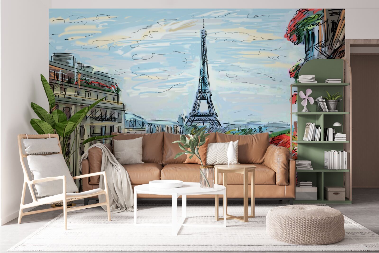 Fototapet vedere uluitoare la turnul eiffel din balcon