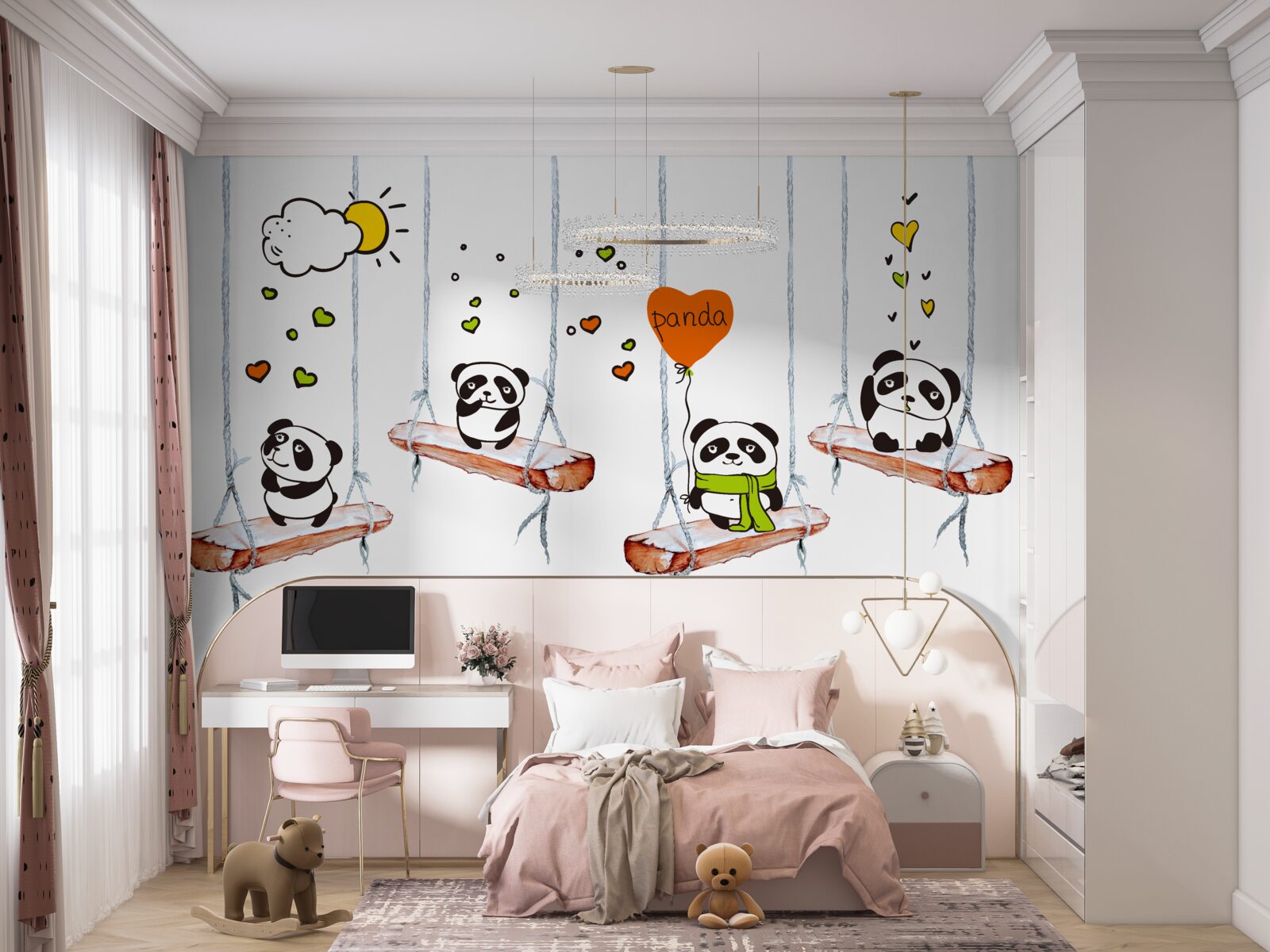 Fototapet pandas rock