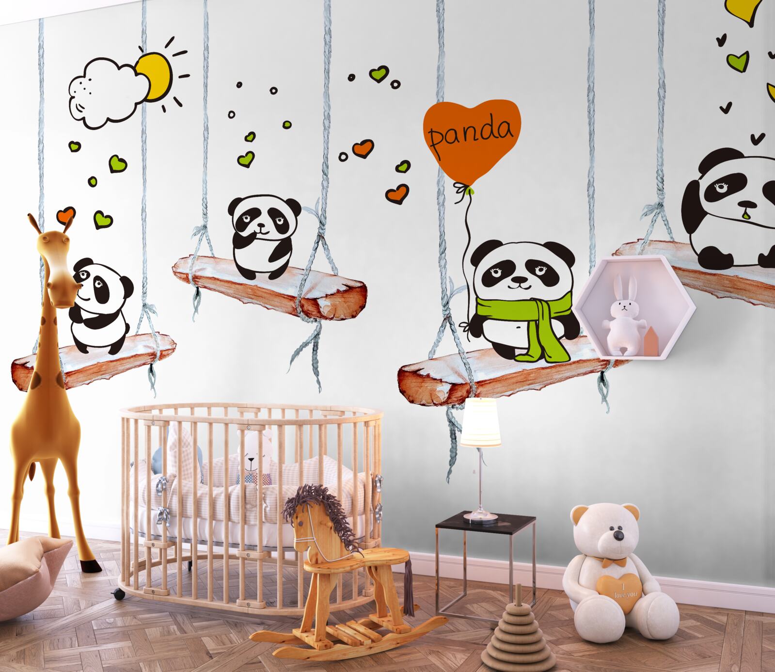 Fototapet pandas rock
