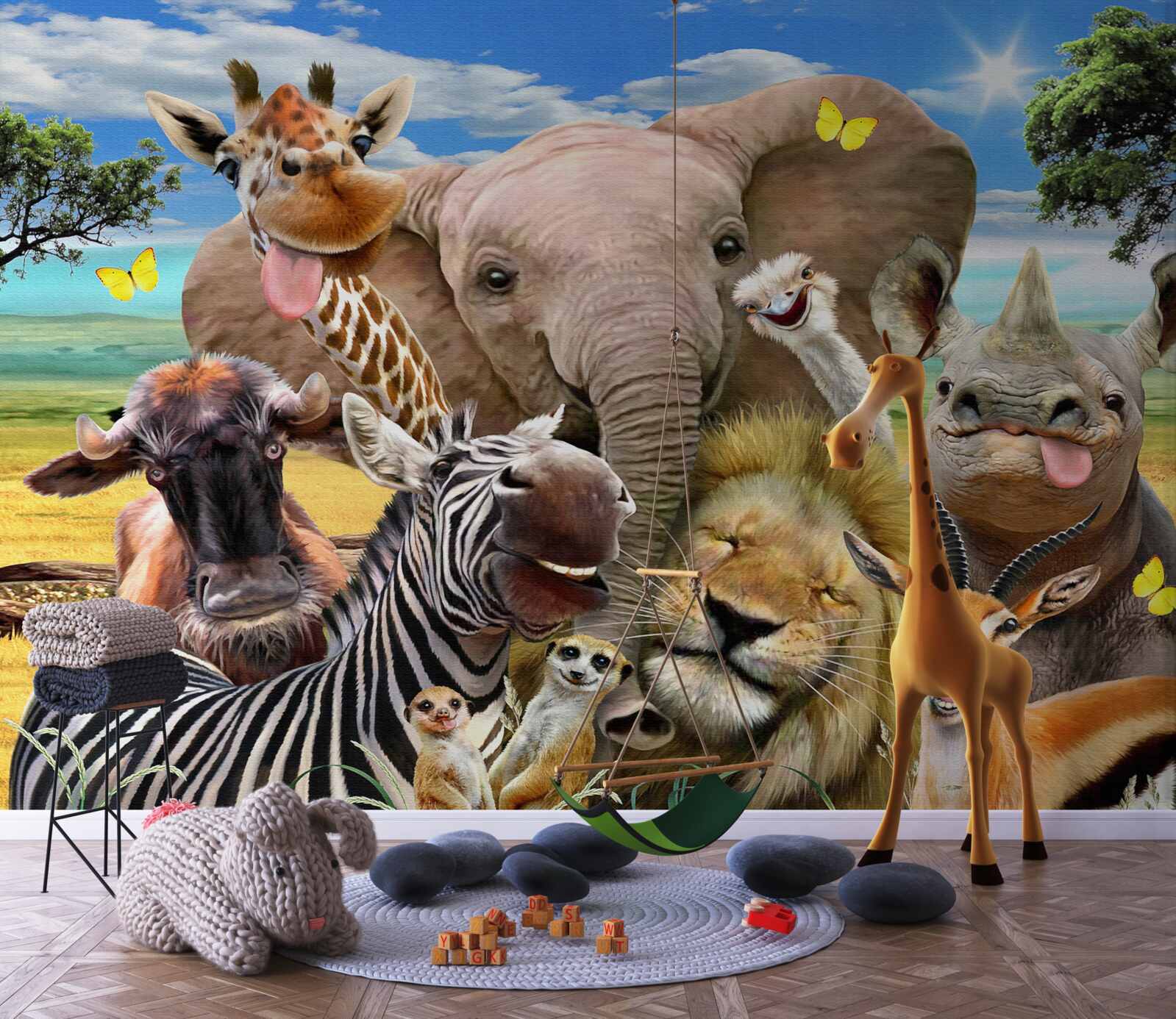 Fototapet selfie ciudat al africanilor prietenoși
