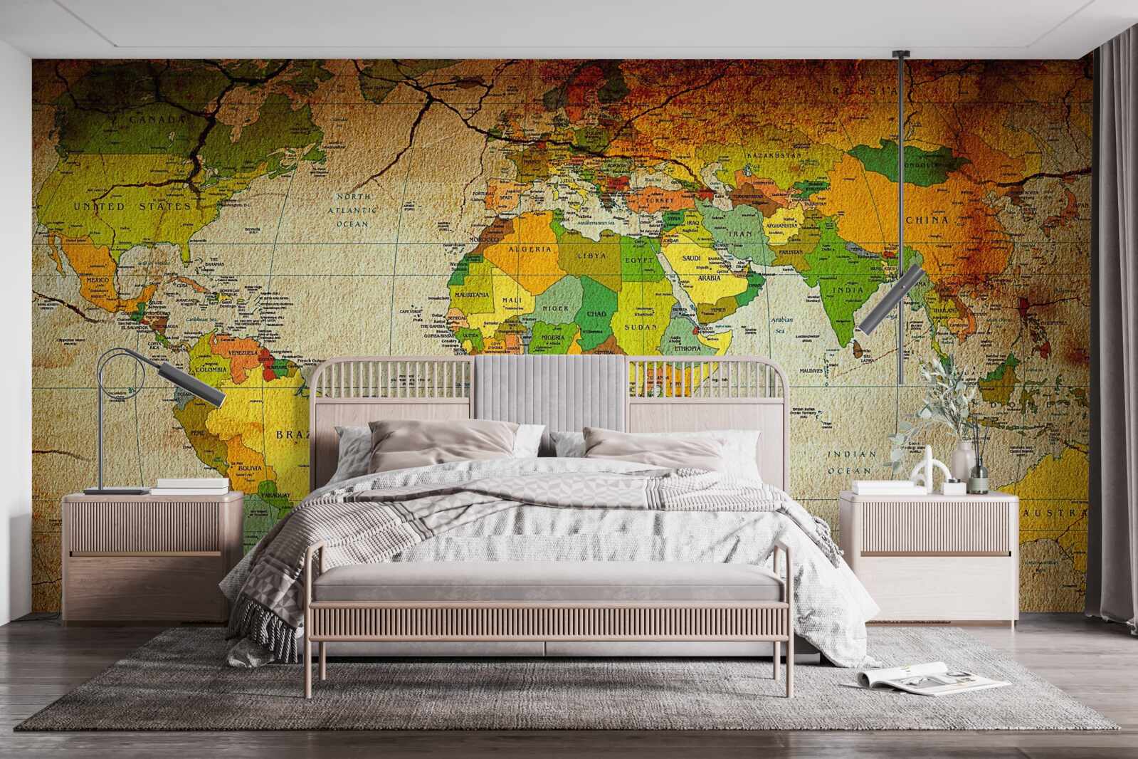 Fototapet harta geografică a lumii