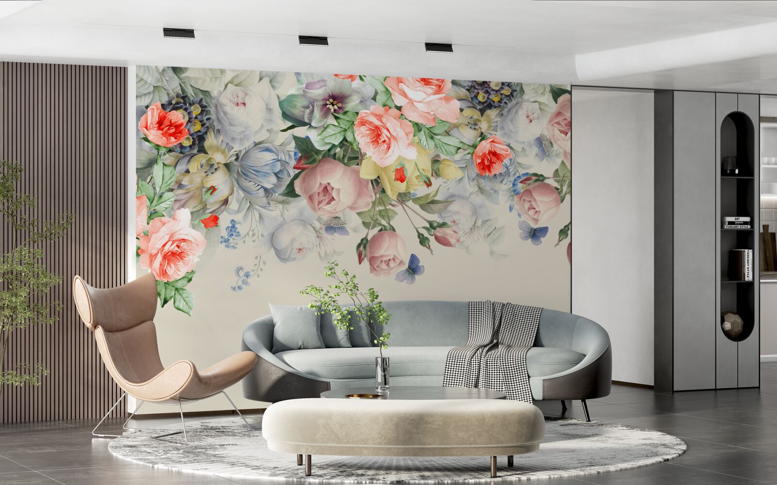 Fototapet o varietate uluitoare de hârtie florală