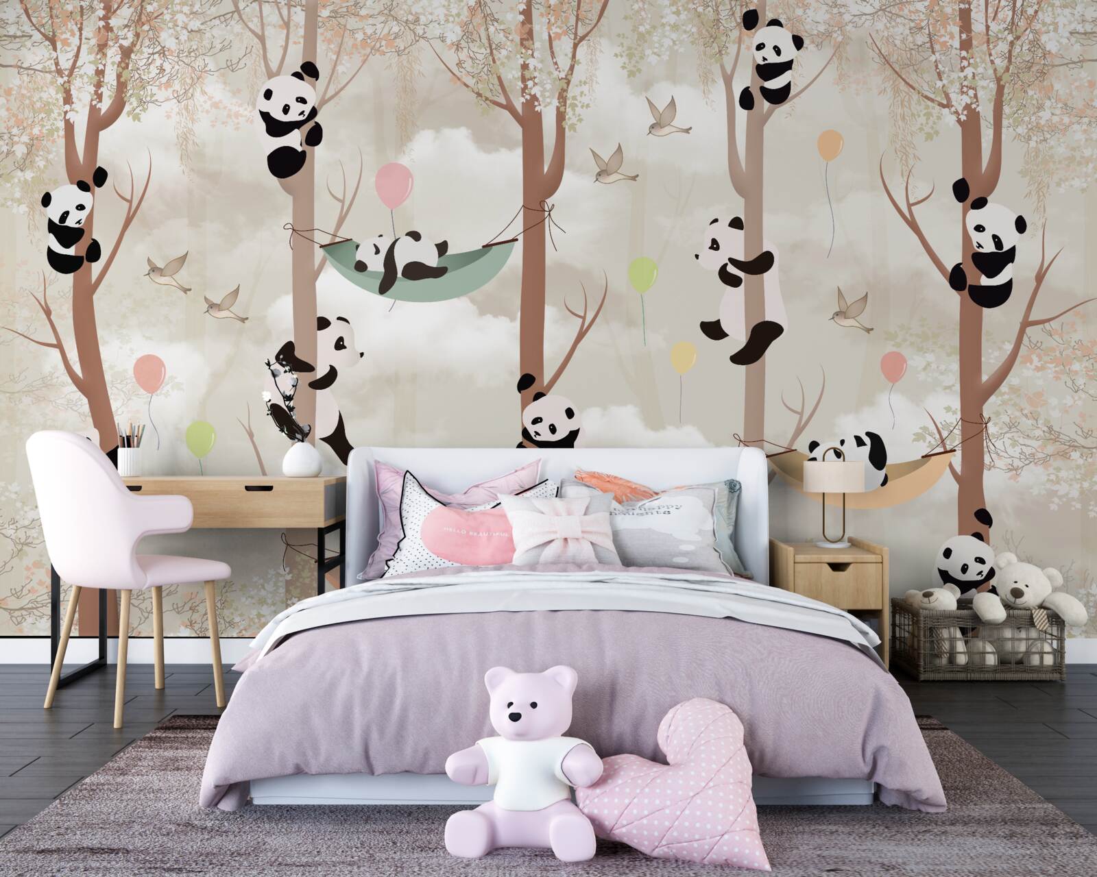 Fototapet mulți panda trăiesc în copaci